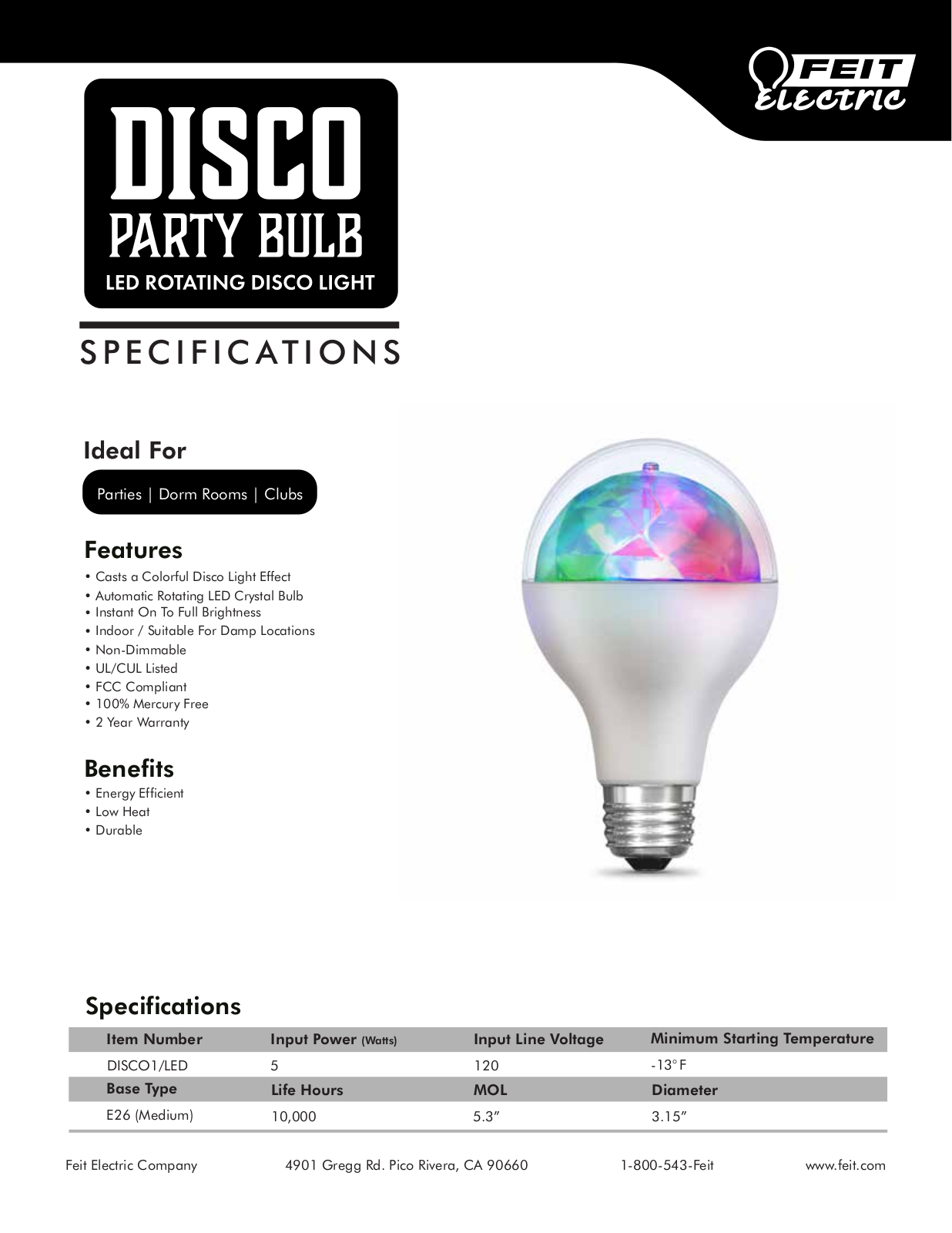 FeitElectric YJN10111 Specifications - ManualMachine.com