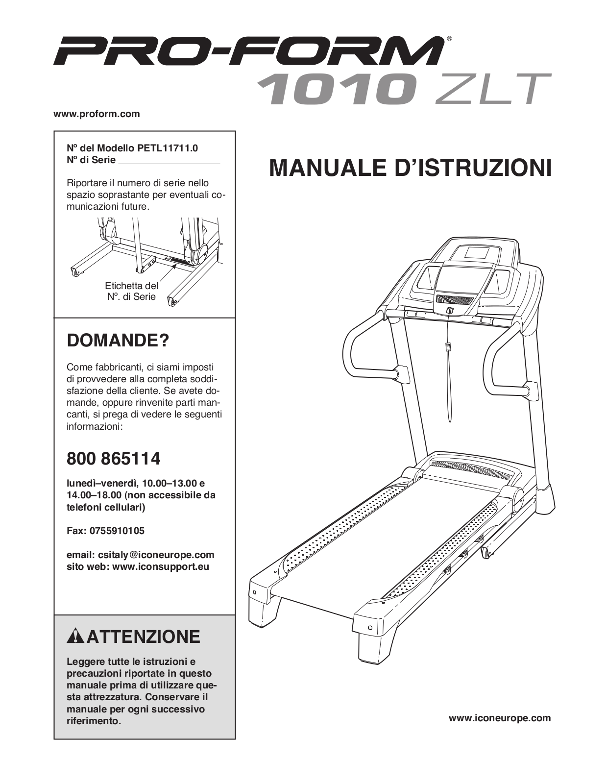 ProForm PETL117110 User Manual