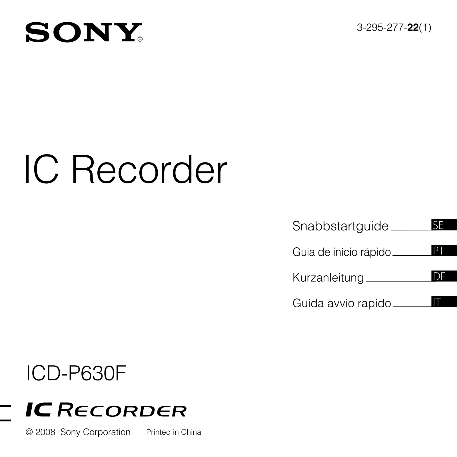 Sony ICD-P630F User Manual