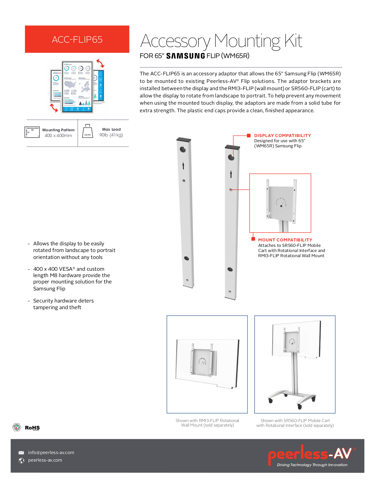 Peerless-AV ACC-FLIP65 Specsheet