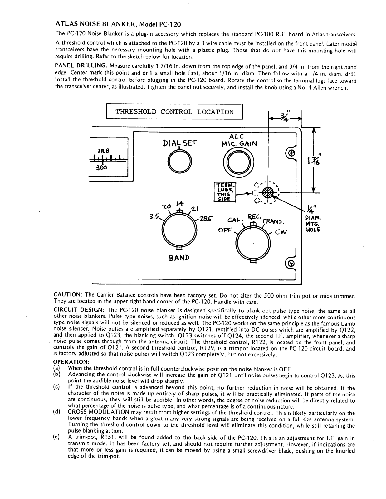 ATLAS PC-120 User Manual