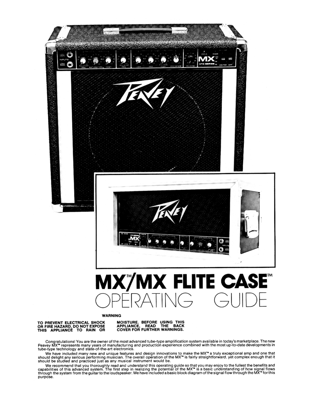 Peavey MX FLITE CASE, MX Operating guide