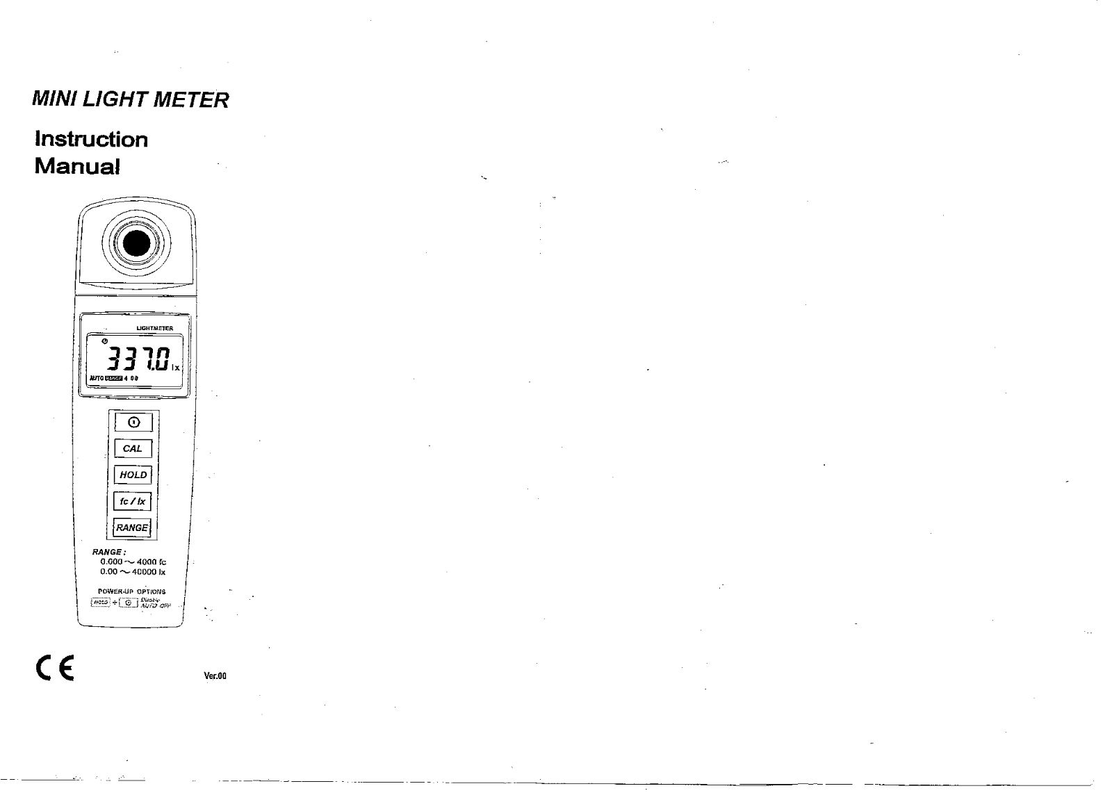 TFA Dostmann Mini Light Meter Instruction Manual