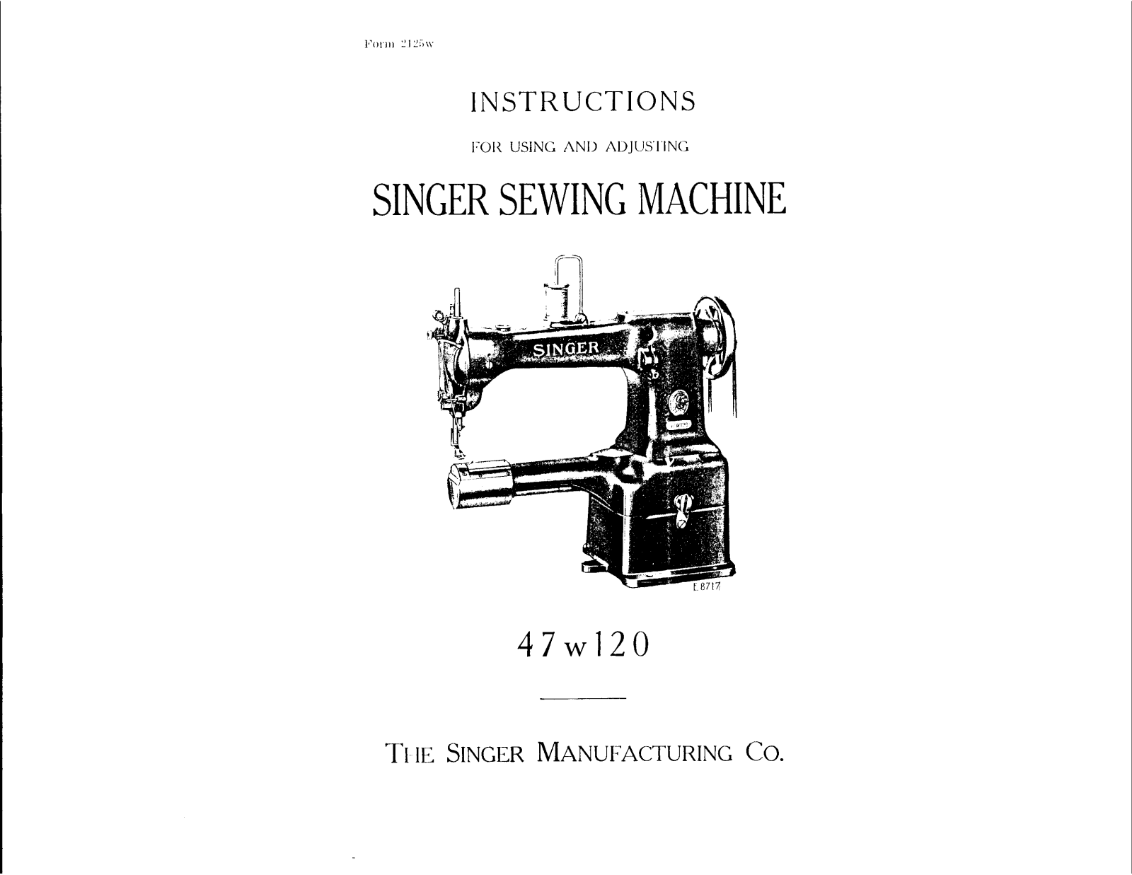 Singer 47W120 User Manual