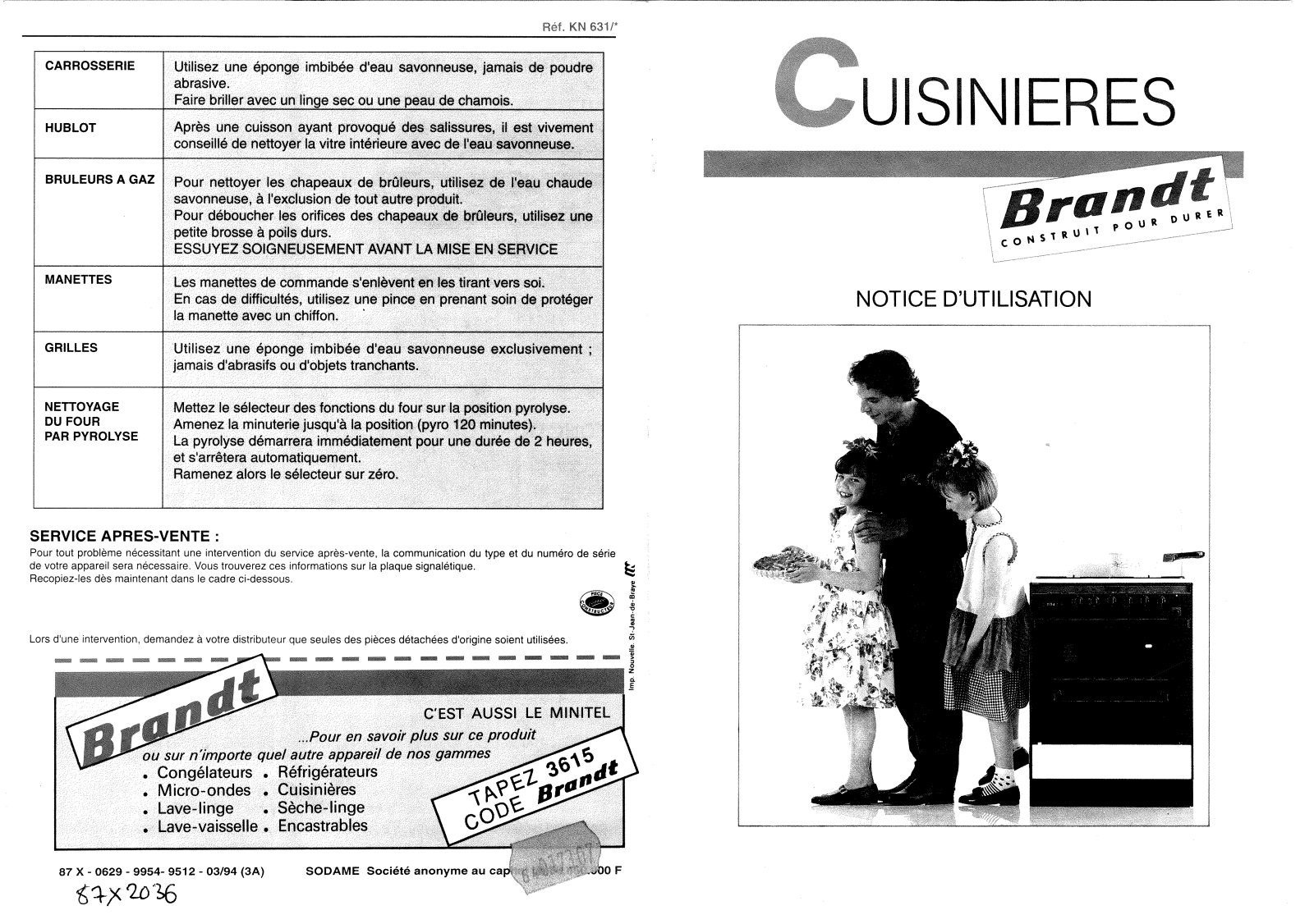 Brandt KN631 User Manual