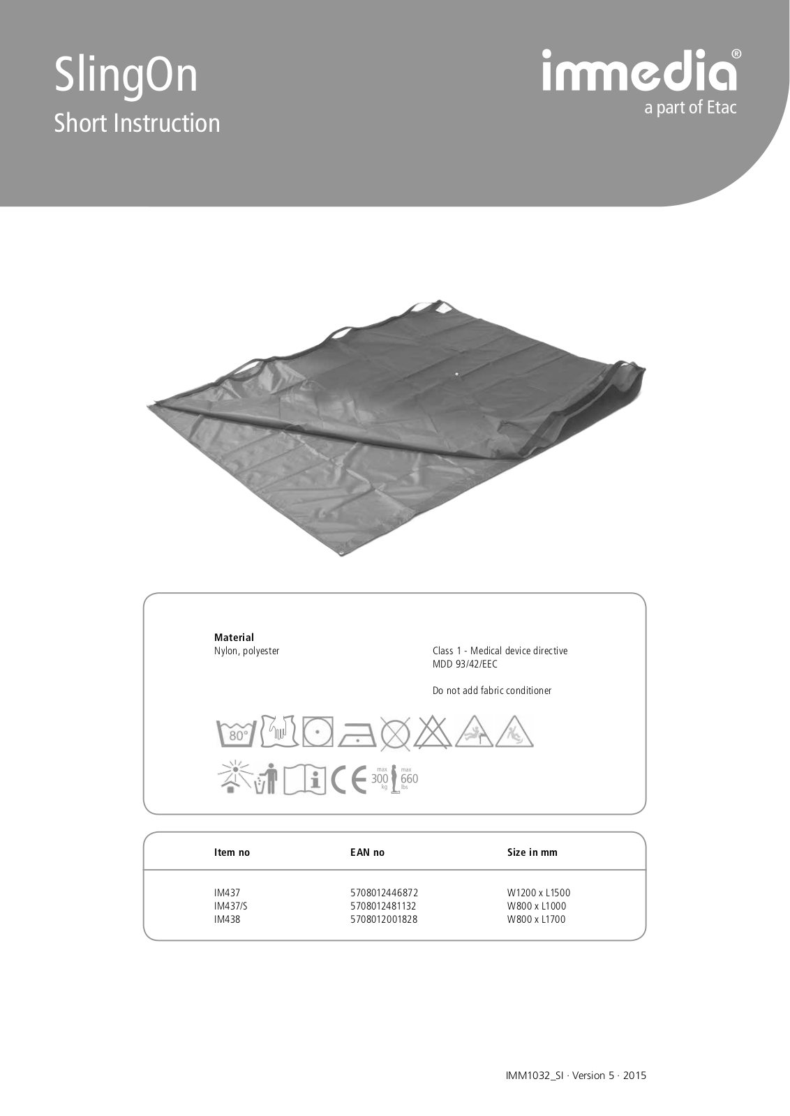 Etac SlingOn Instruction Manual - ManualMachine.com