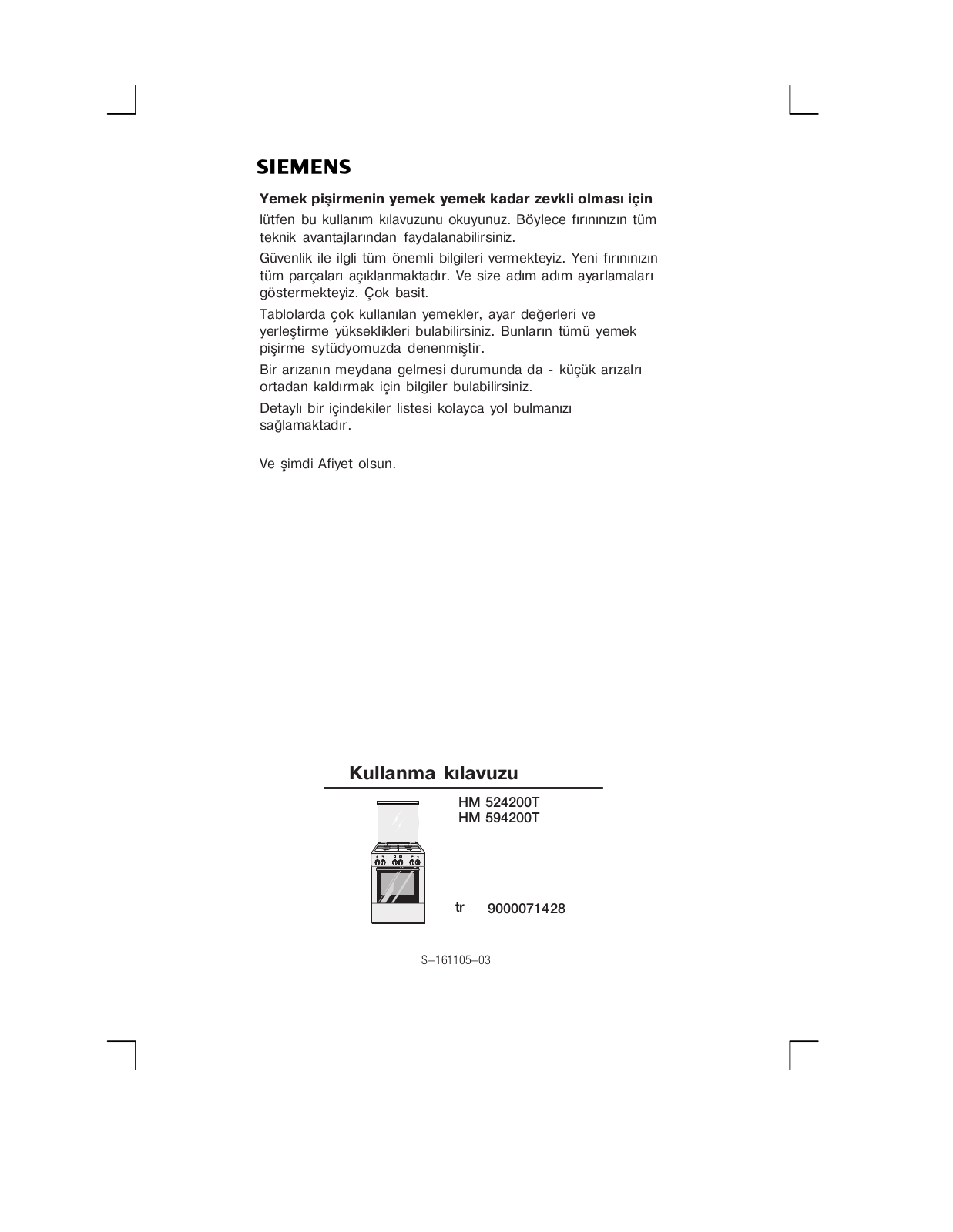 Siemens HM594200T, HM524200T User Manual