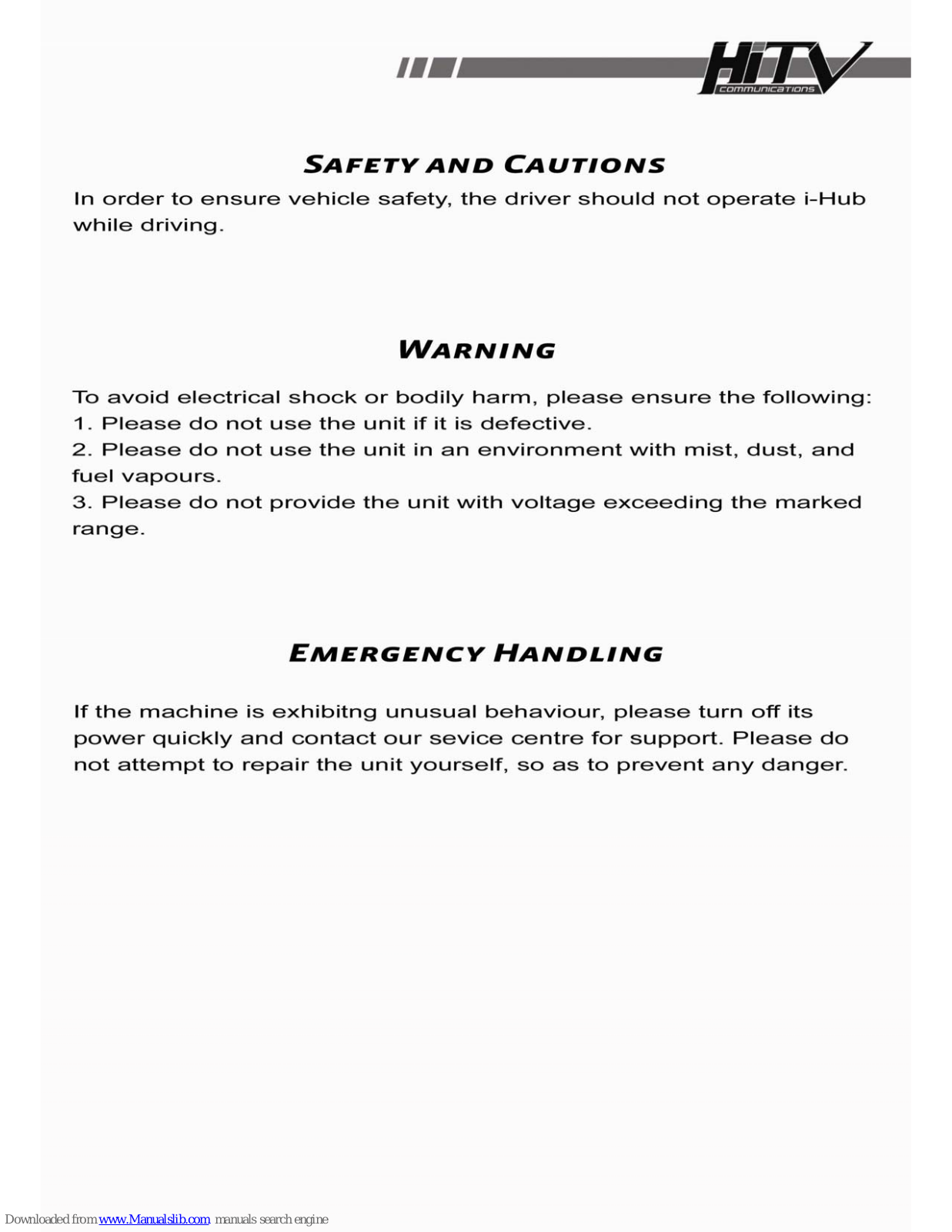 HiTV i-Hub User Manual - ManualMachine.com