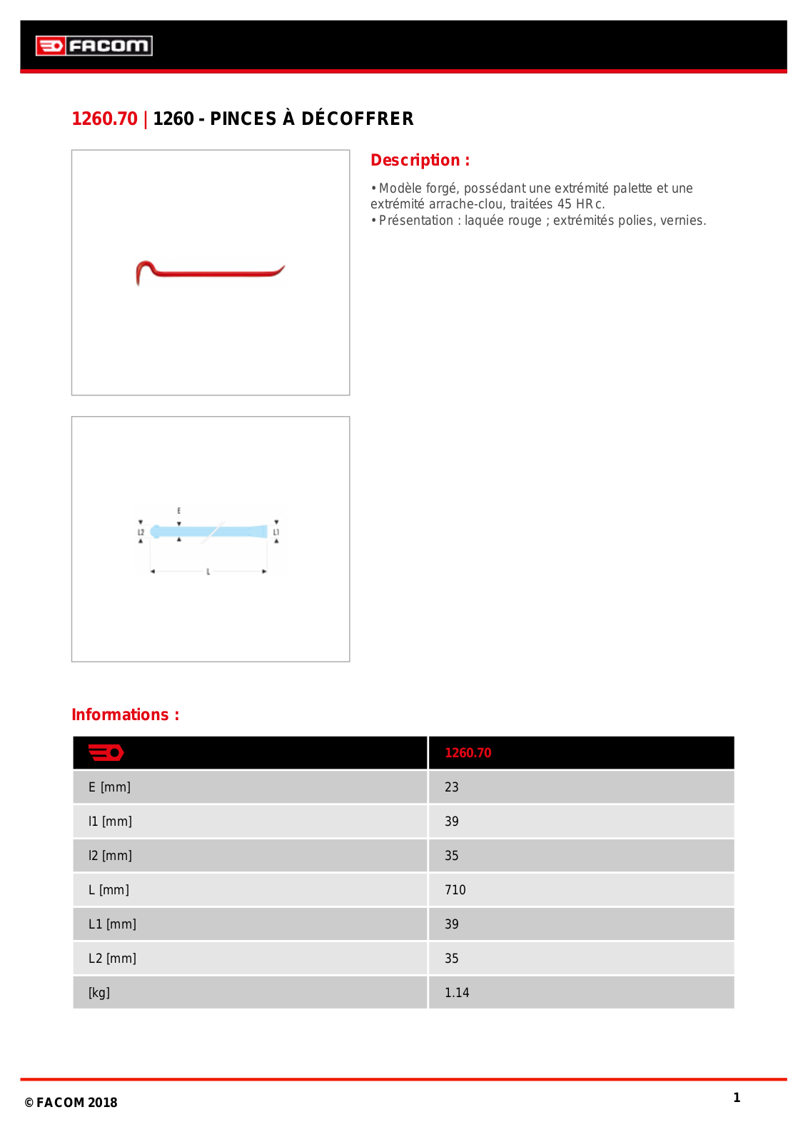 Facom 1260.70 Specification - ManualMachine.com