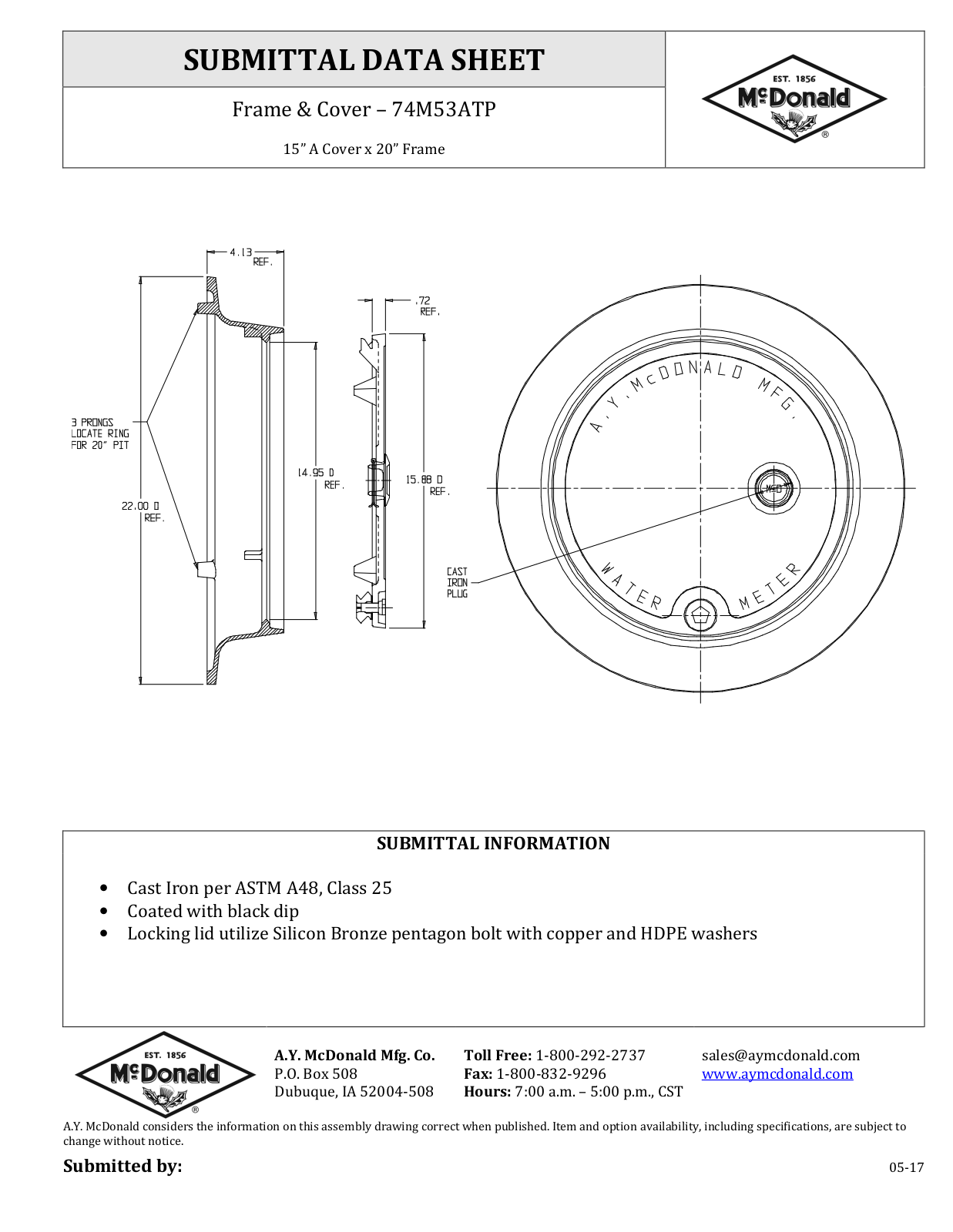 A.Y. McDonald 74M53ATP User Manual