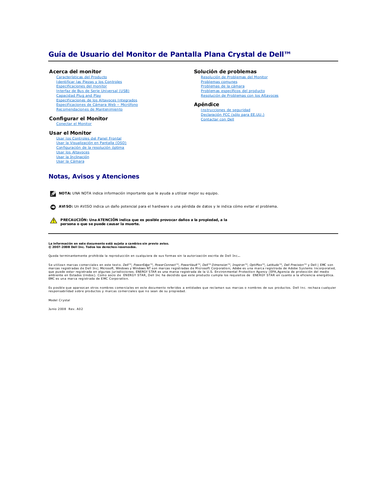 Dell Crystal Monitor User Manual