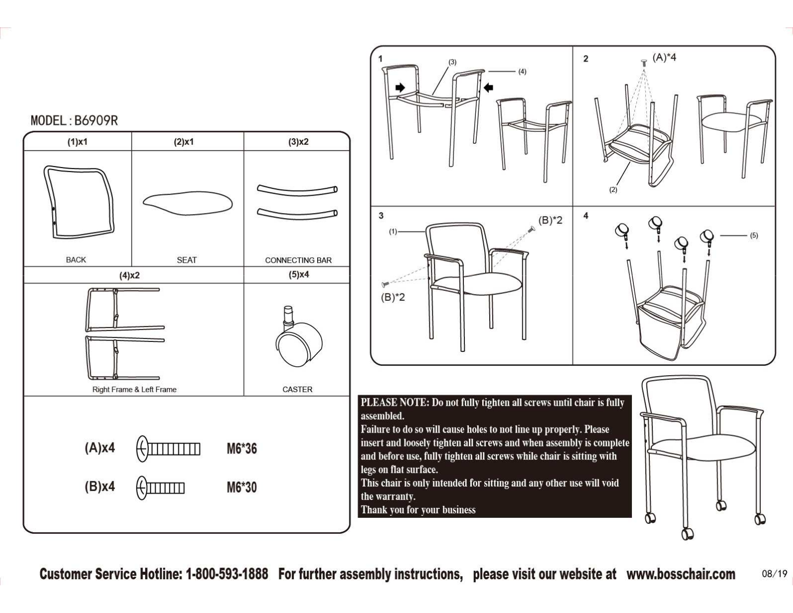 Boss B9503RCS, B6909RCS Assembly Guide