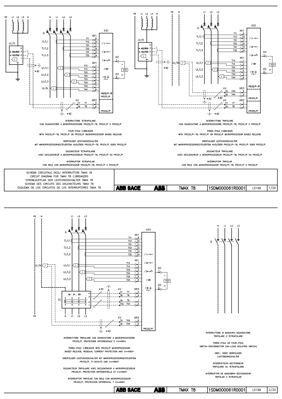 ABB Tmax T8 Wiring Diagrams