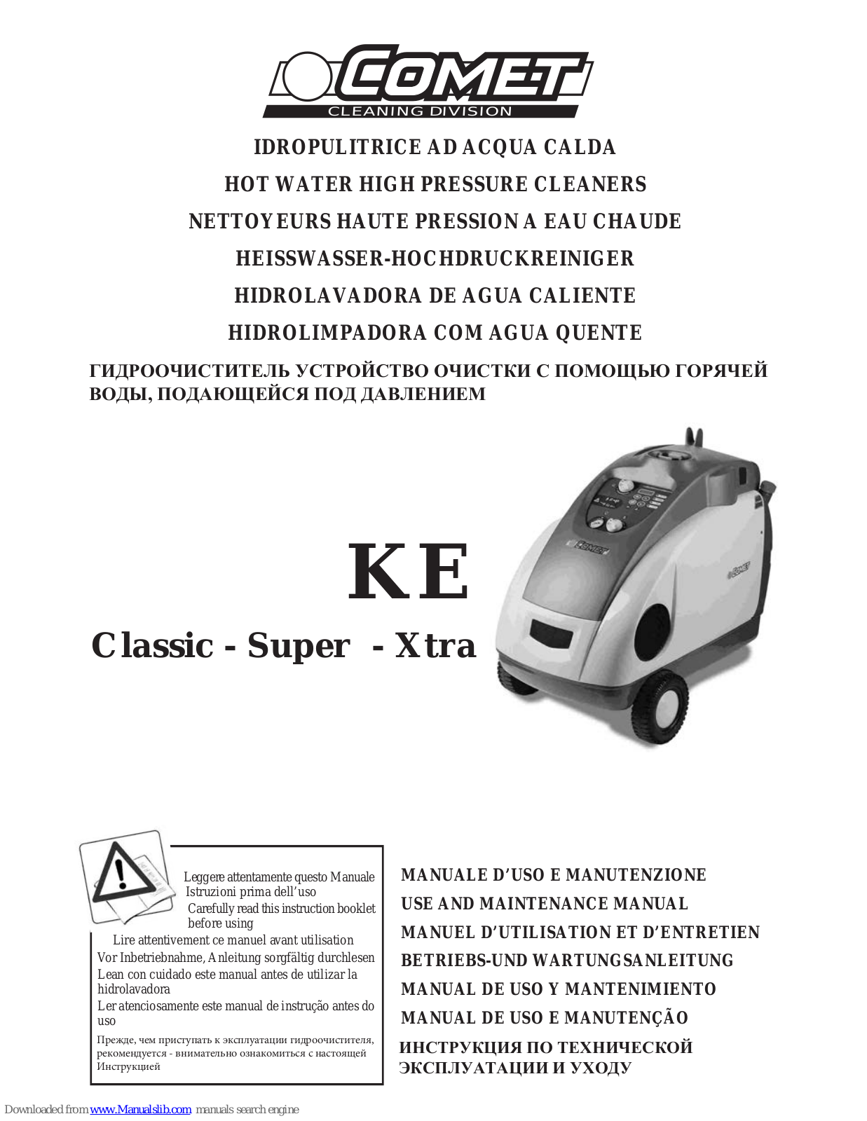 Comet KE classic, KE super, KE xtra User And Maintenance Manual