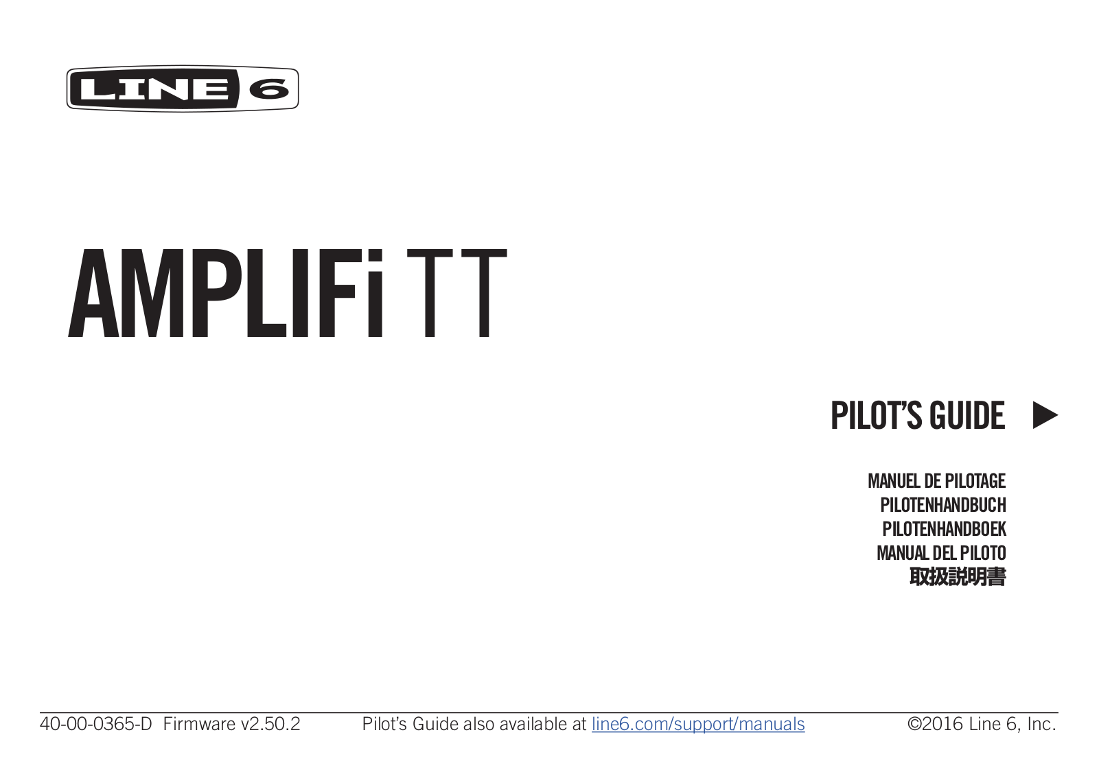 Line6 AMPLIFi TT Pilot’s Guide