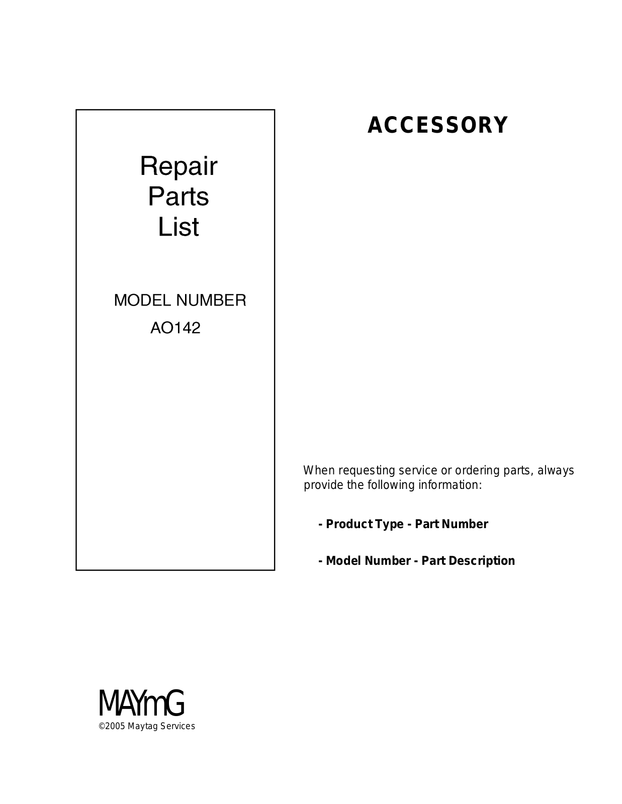 Whirlpool AO142 User Manual