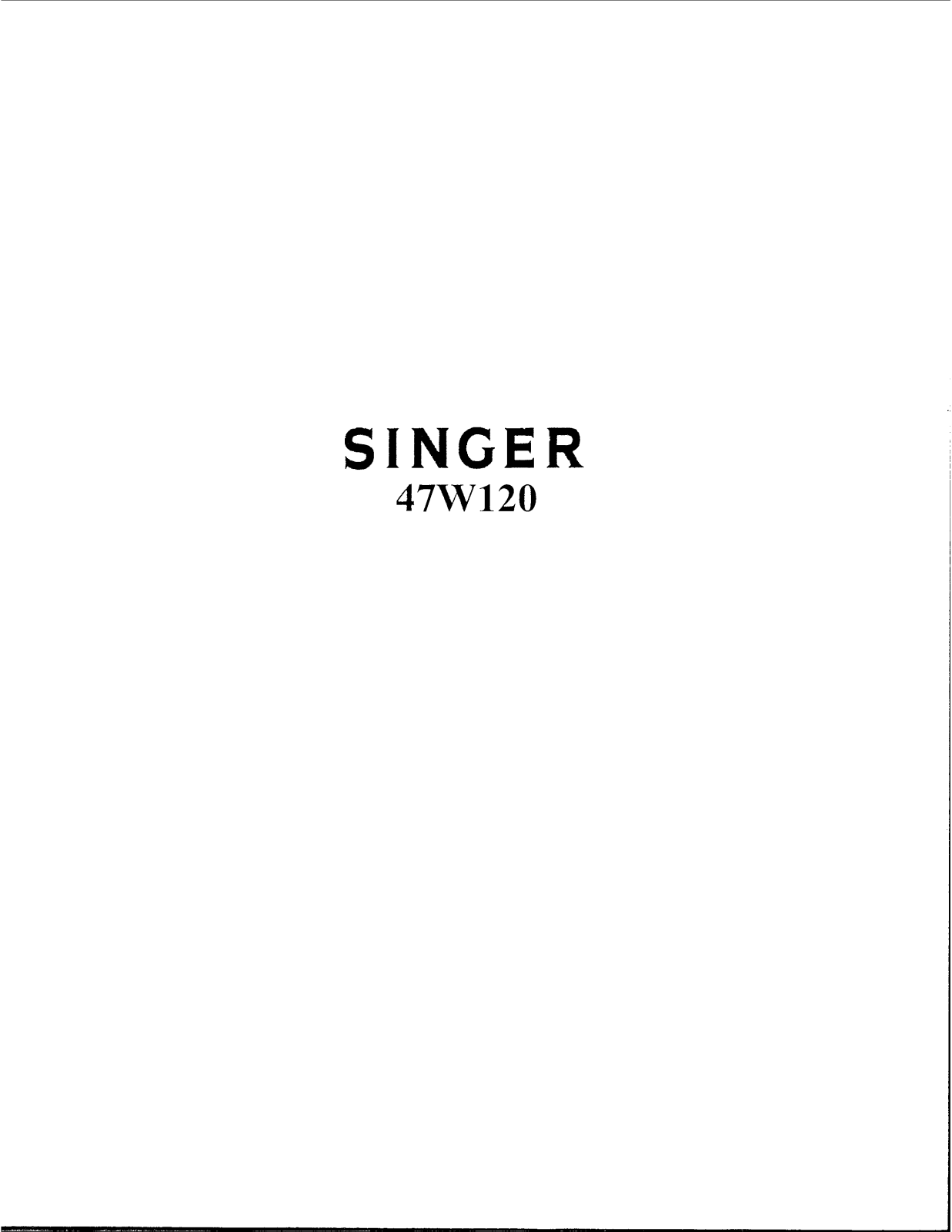 SINGER 47W120 Parts List