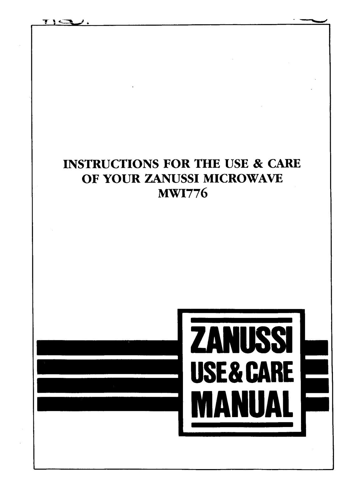 Zanussi MWI 776 Instruction Manual