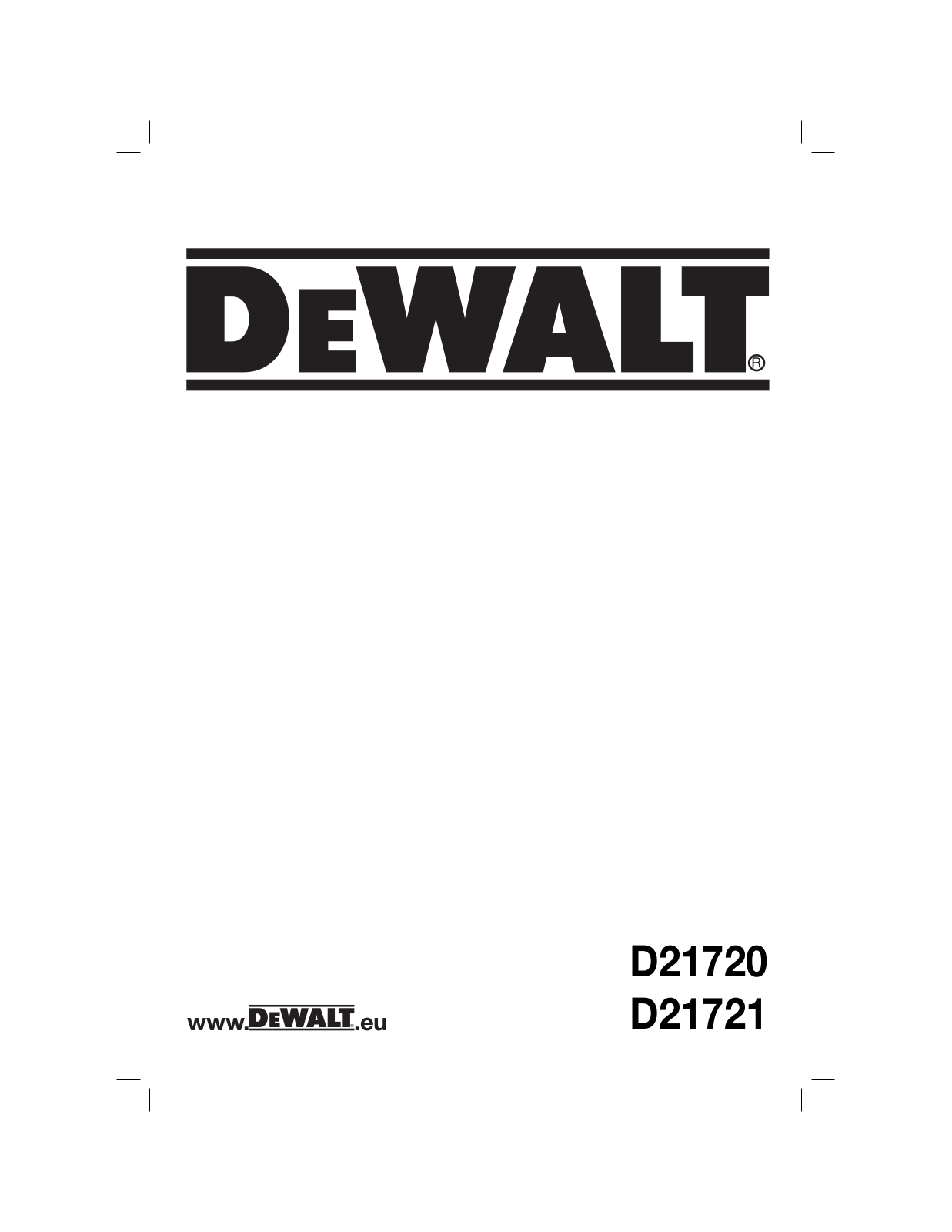 DEWALT D21720 User Manual