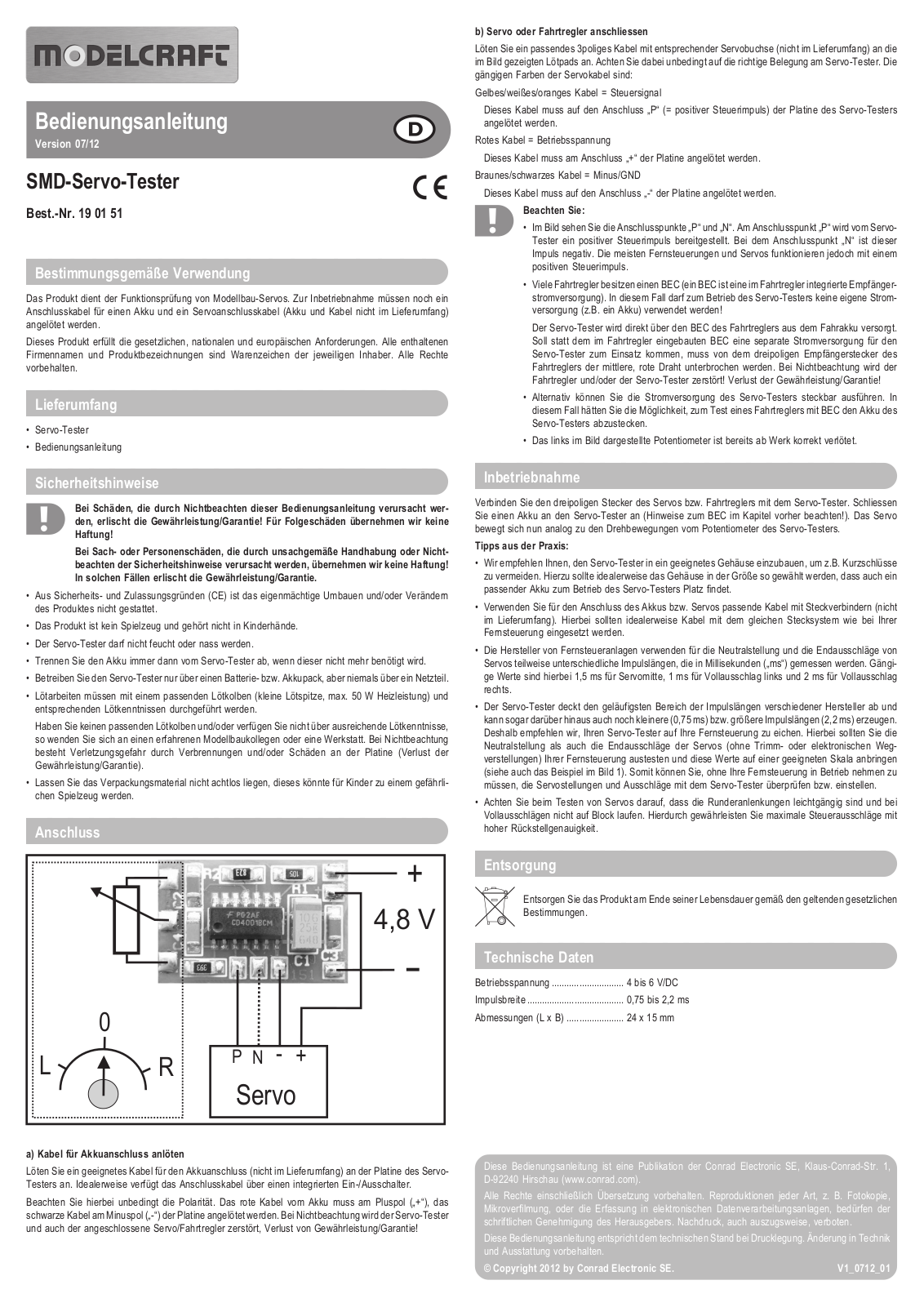 Conrad 190151 Operation Manual