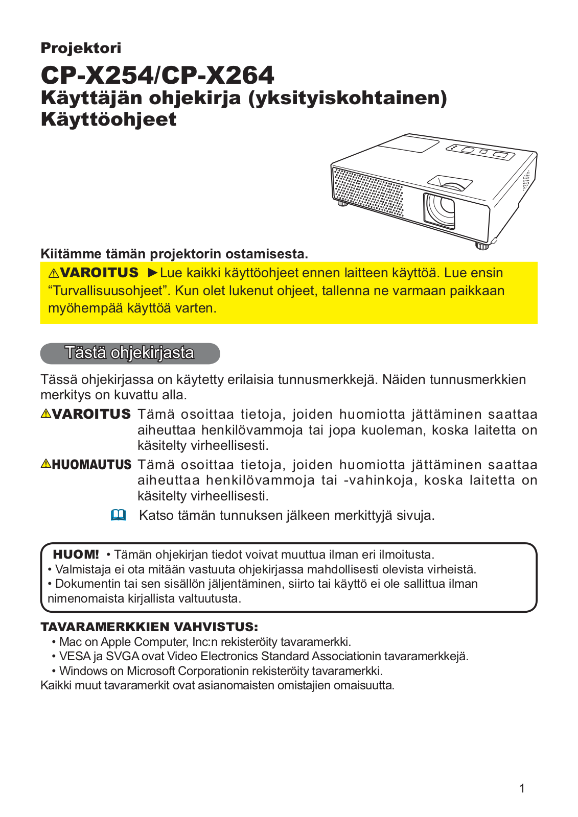 Hitachi CP-X264WF User Manual