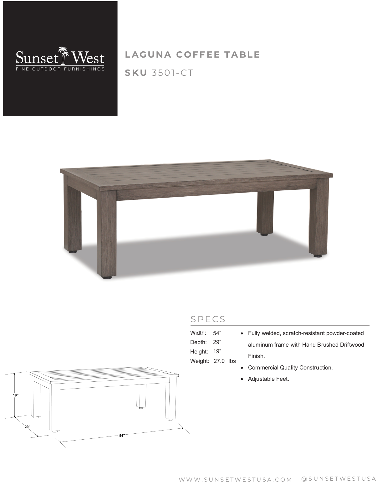 Sunset West XSW1560 Specifications - ManualMachine.com