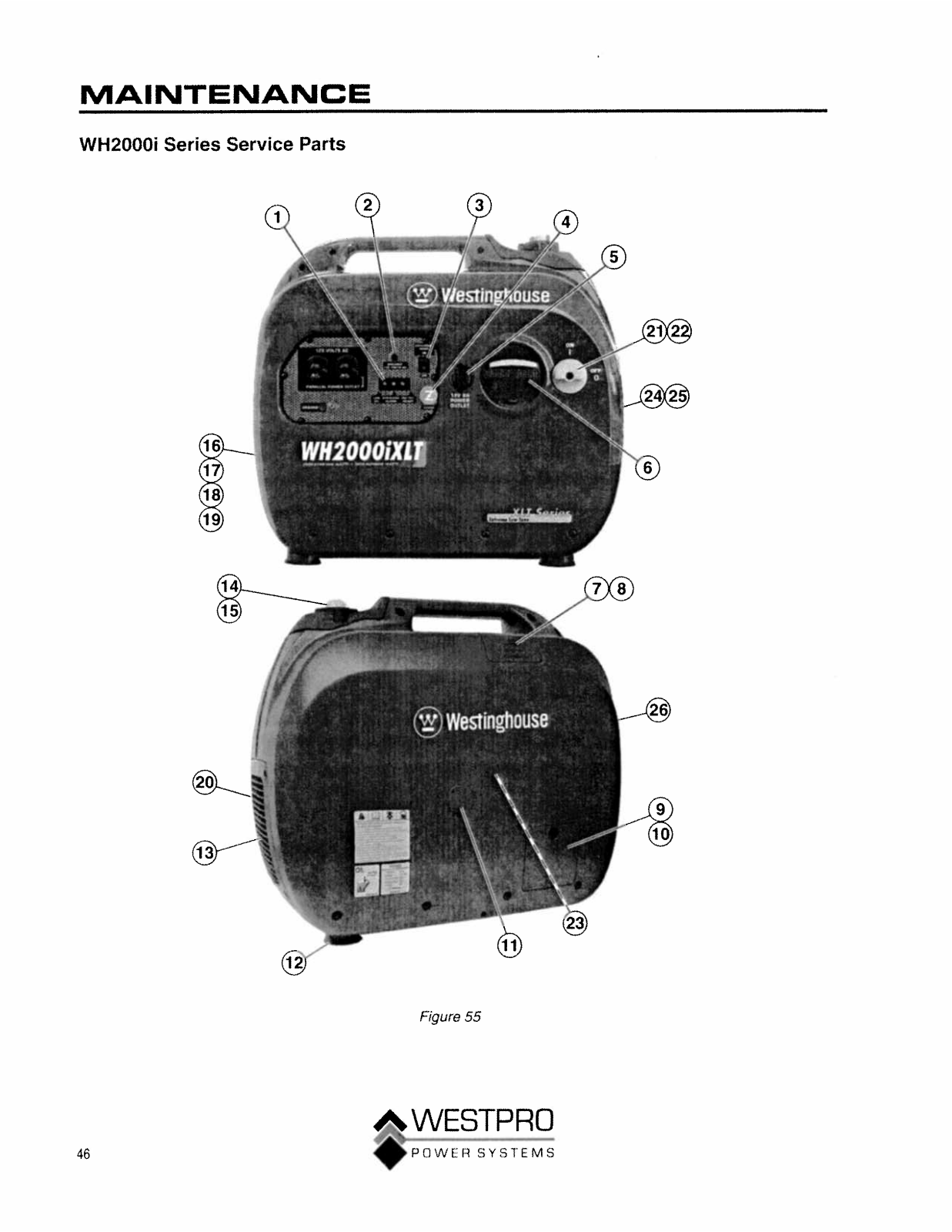 Westinghouse WH2000iXLT Parts Manual