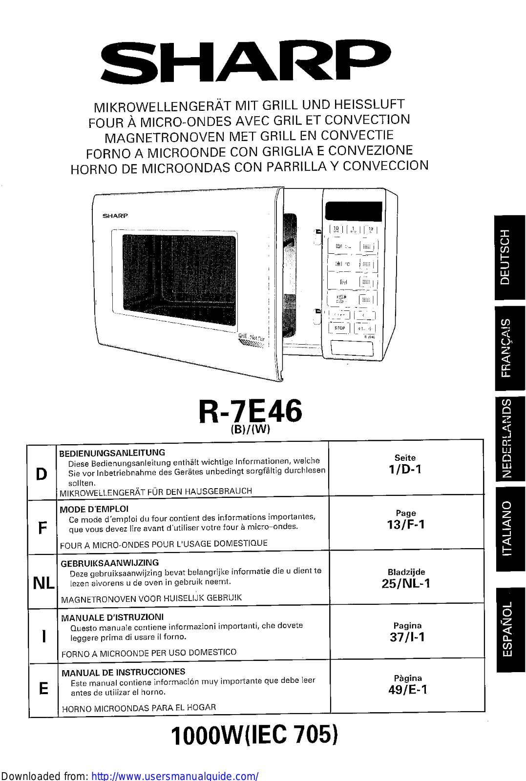 SHARP R-7E46 User Manual