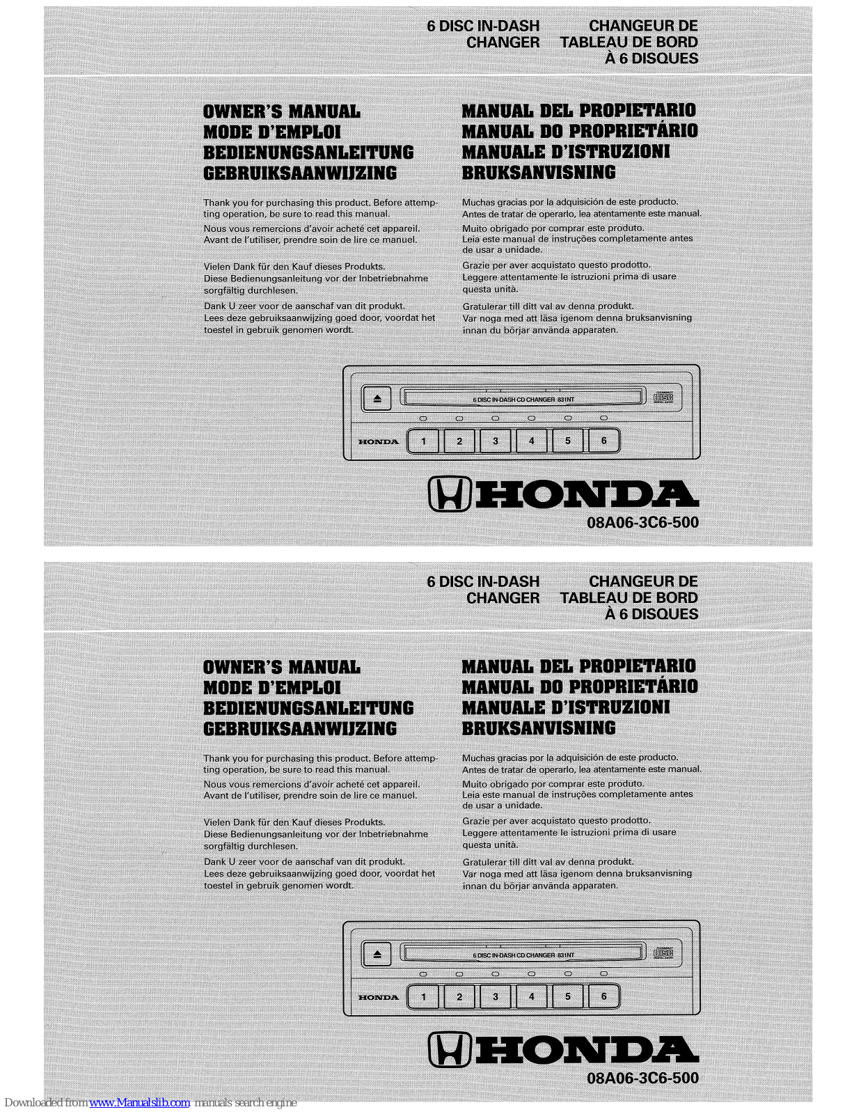 Honda CDX-MG6156ZH Owner's Manual