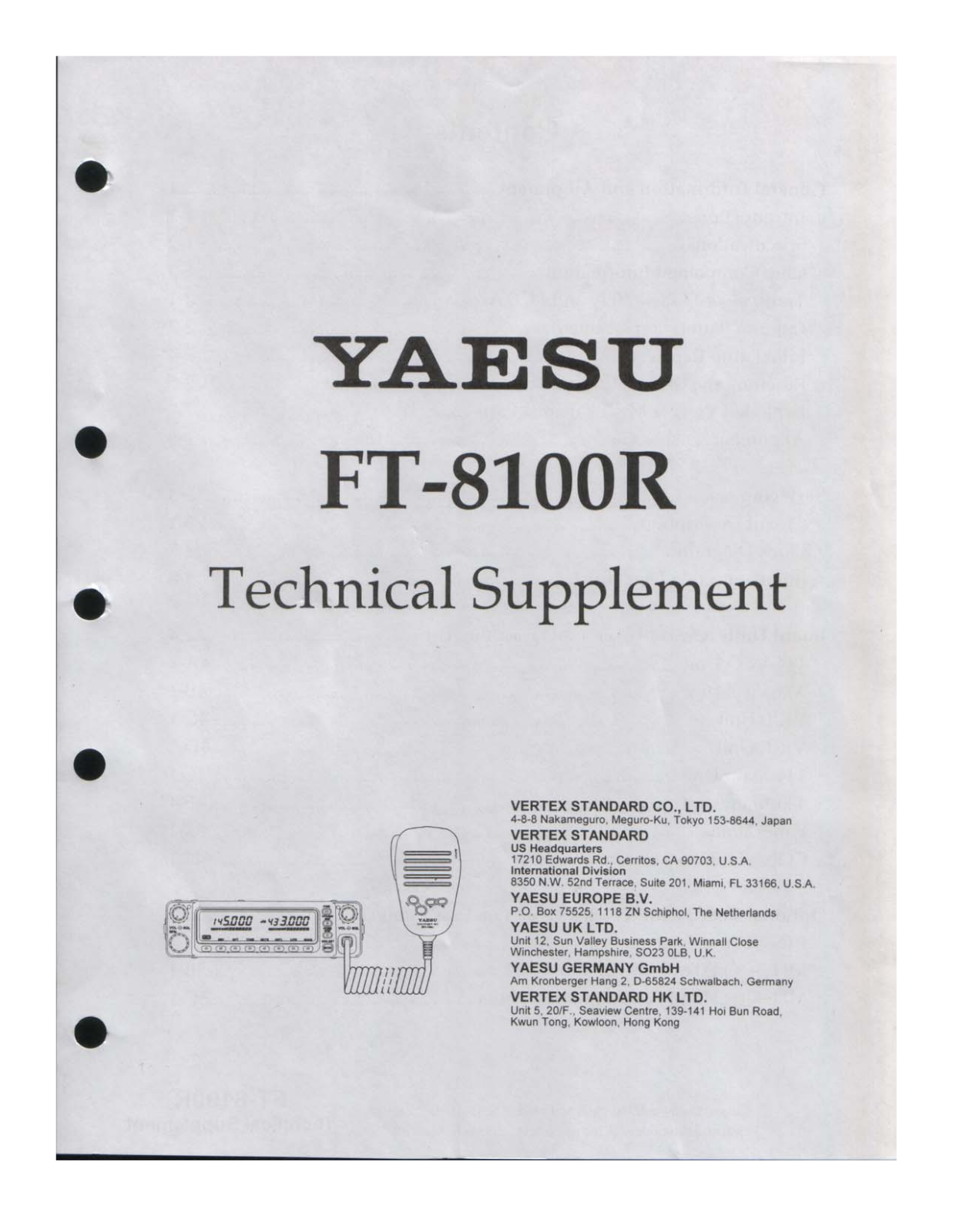 Yaesu FT-8100R Service Manual