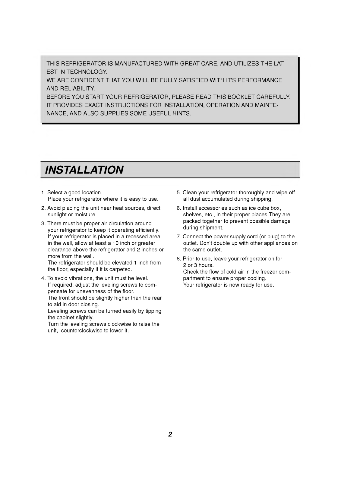 LG GR-272SVF, FGRF-272NF, MGRF-275NF, GR-272SSF, ER292GR-V User Manual