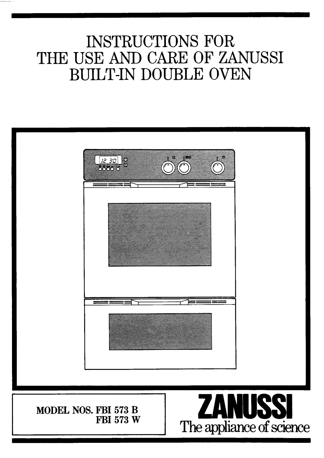 Zanussi FBI 573 B, FBI 573 W Instruction Manual