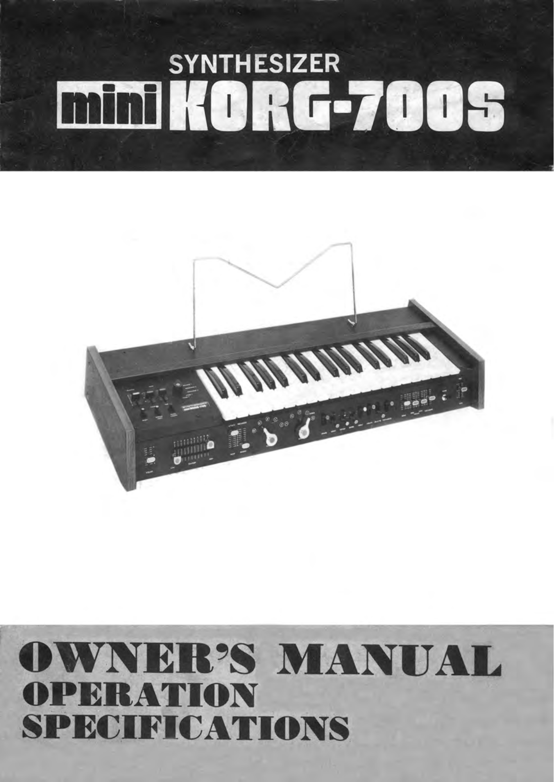 Korg 700S Owner's Manual