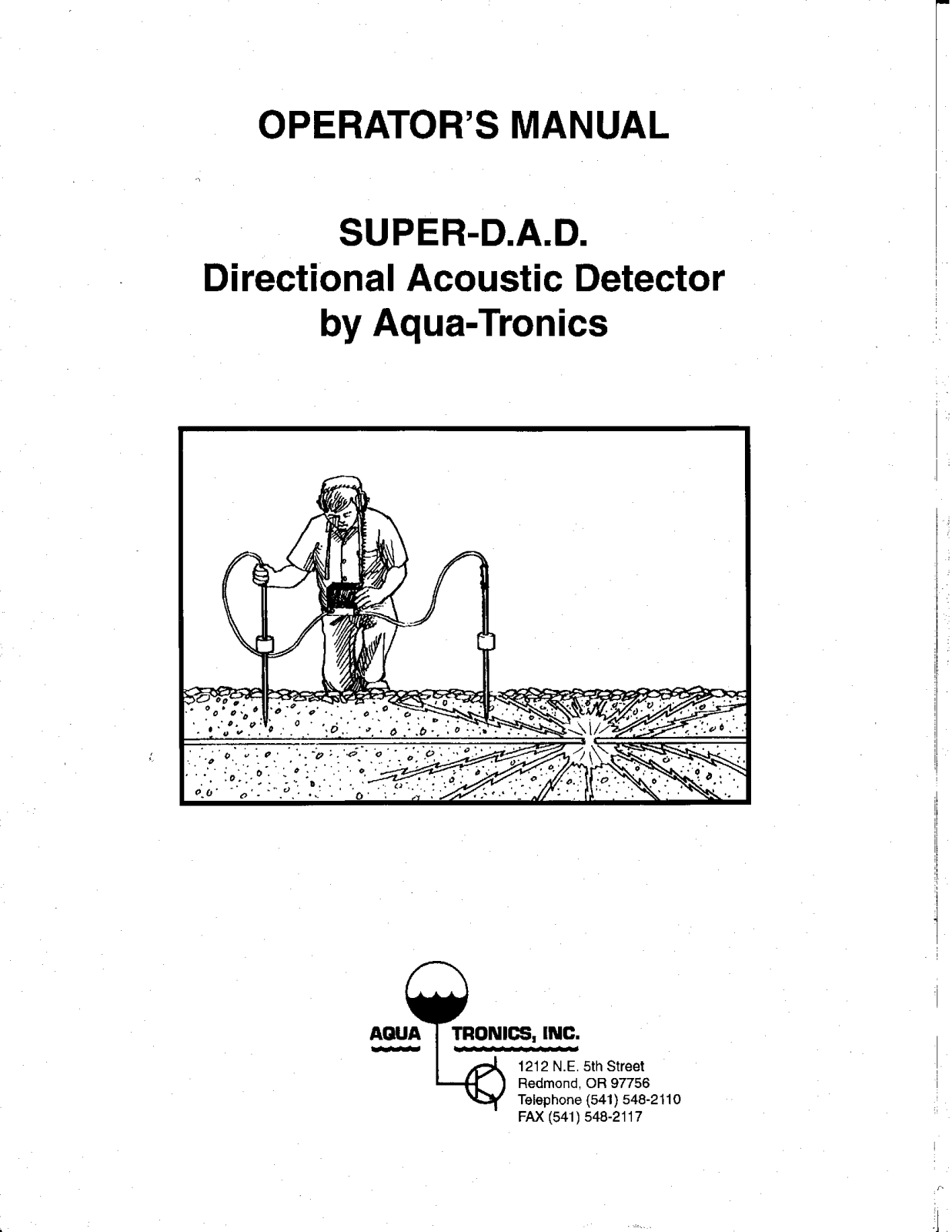 Aqua-Tronics BIDIRECTIONAL ACOUSTIC DETECTOR SUPER-DAD User Manual