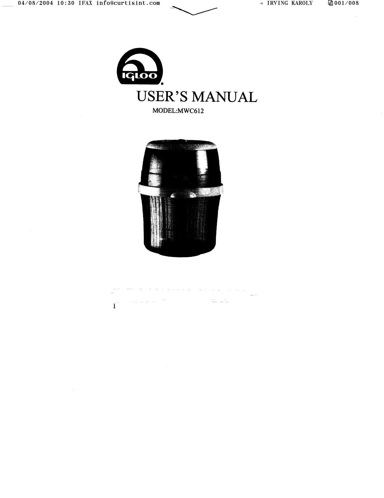 Curtis MWC612 User Manual