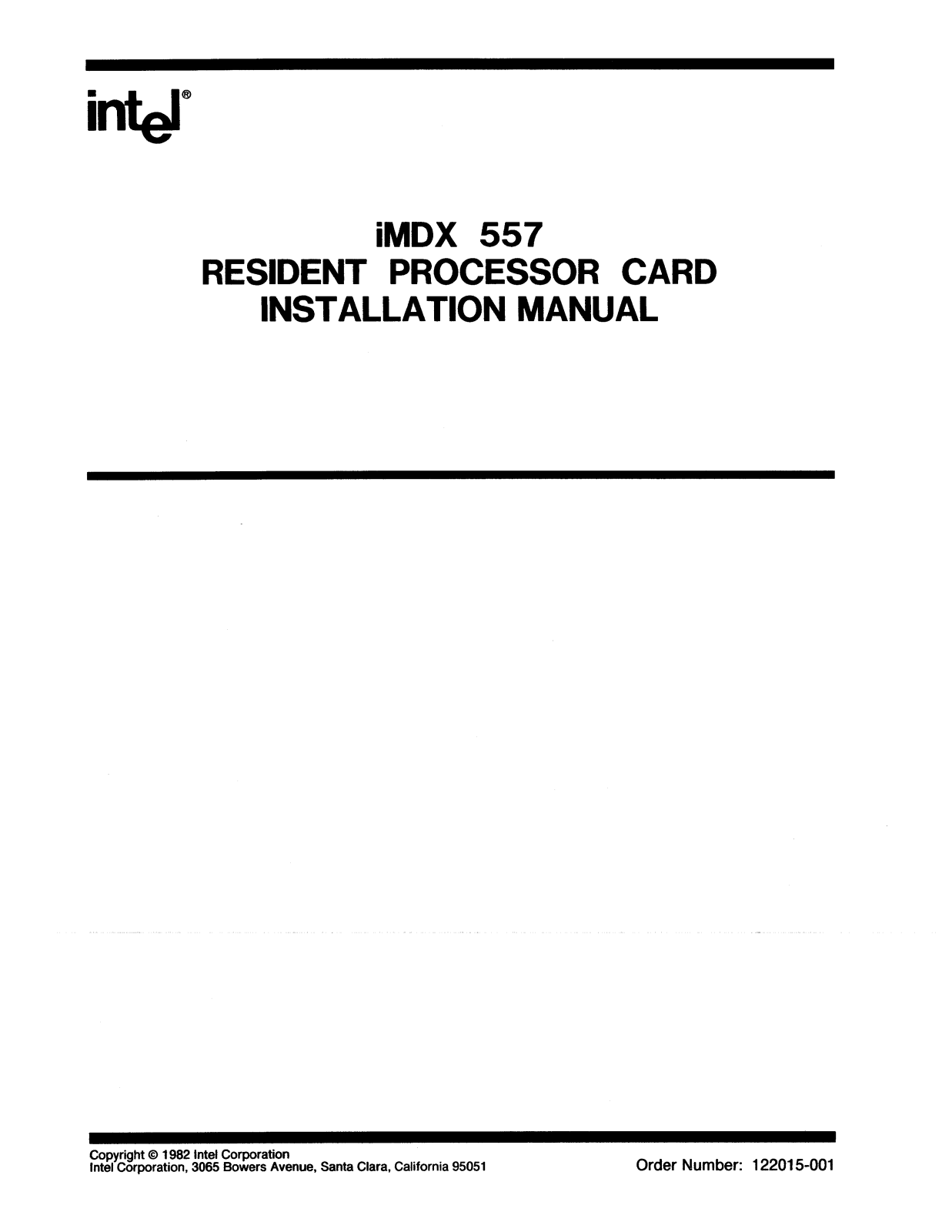 Intel iMDX 557 User Manual