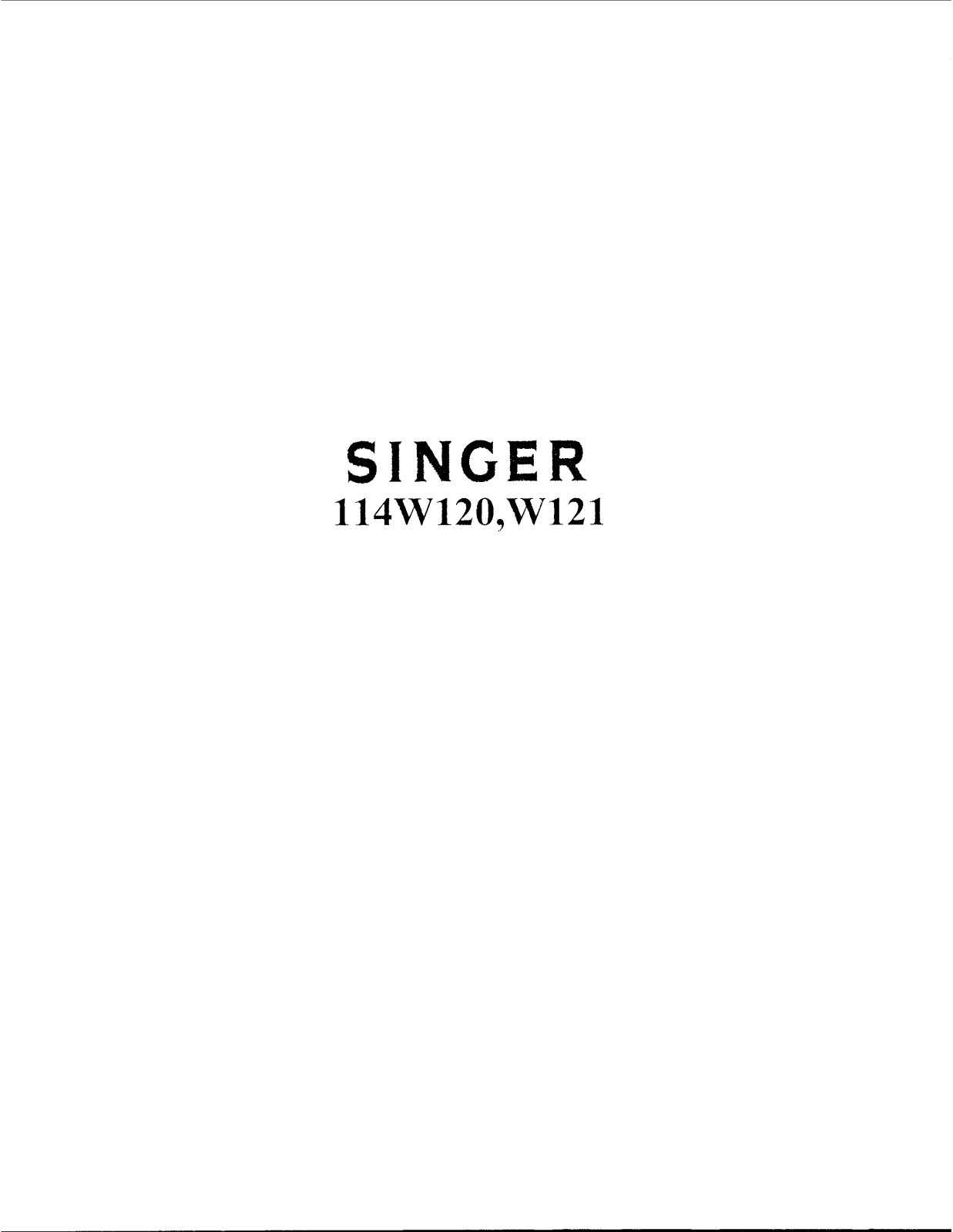 Singer 114W121 User Manual