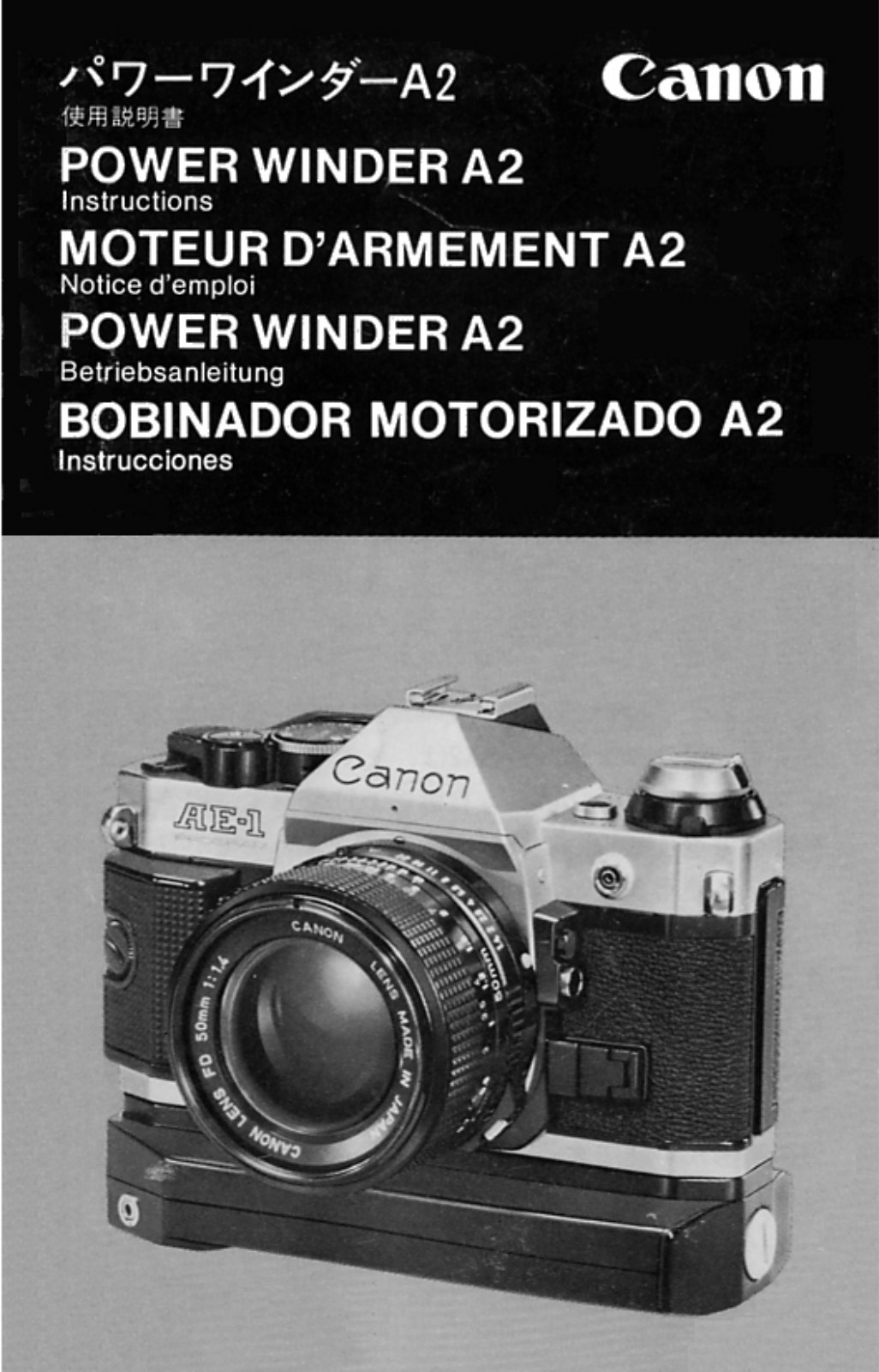 Canon Power Winder A2 Instruction Manual