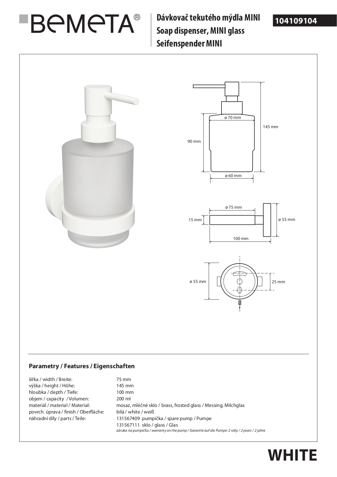 Bemeta White 104109104 User guide