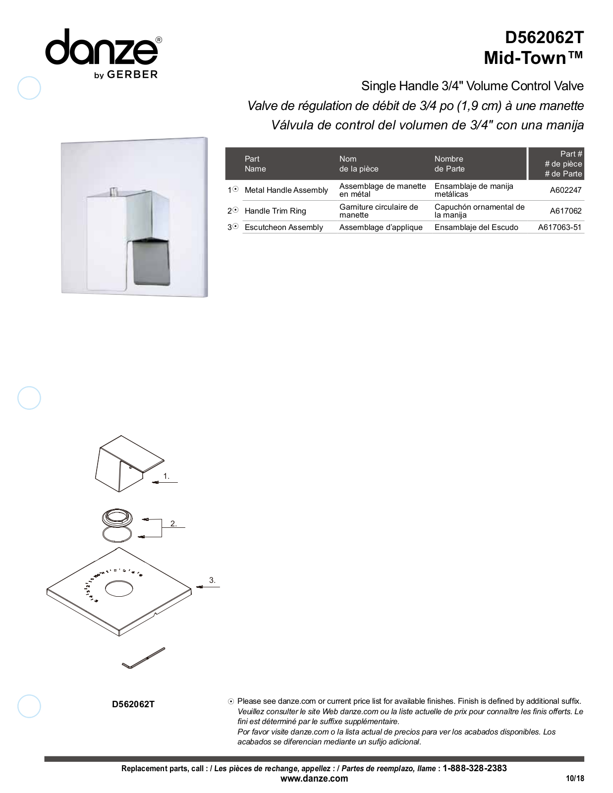 Gerber D562062BNT, D562062T, D562062BST Installation Manual