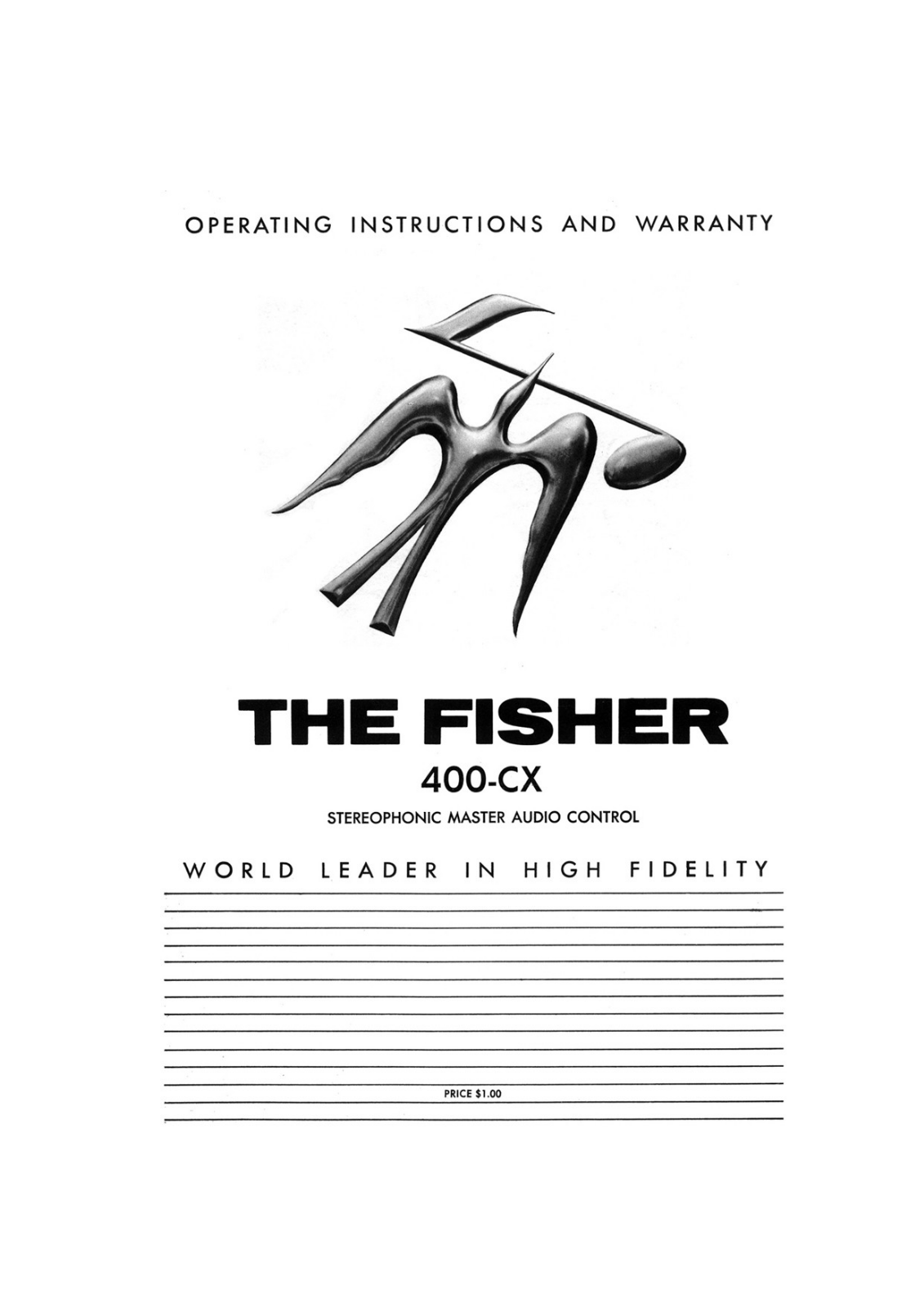 Fisher 400-CX Owners manual