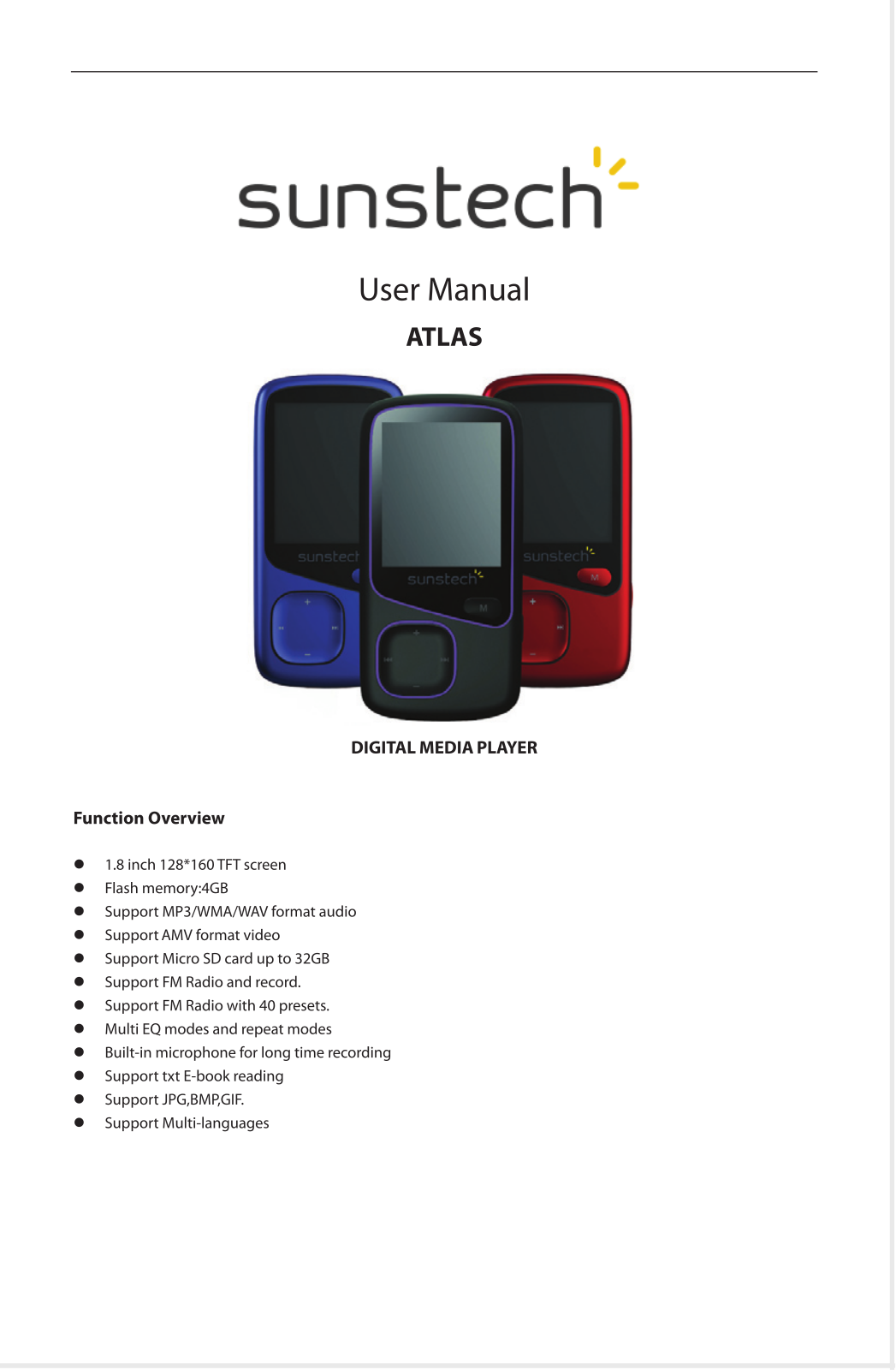 Sunstech Atlas User Manual