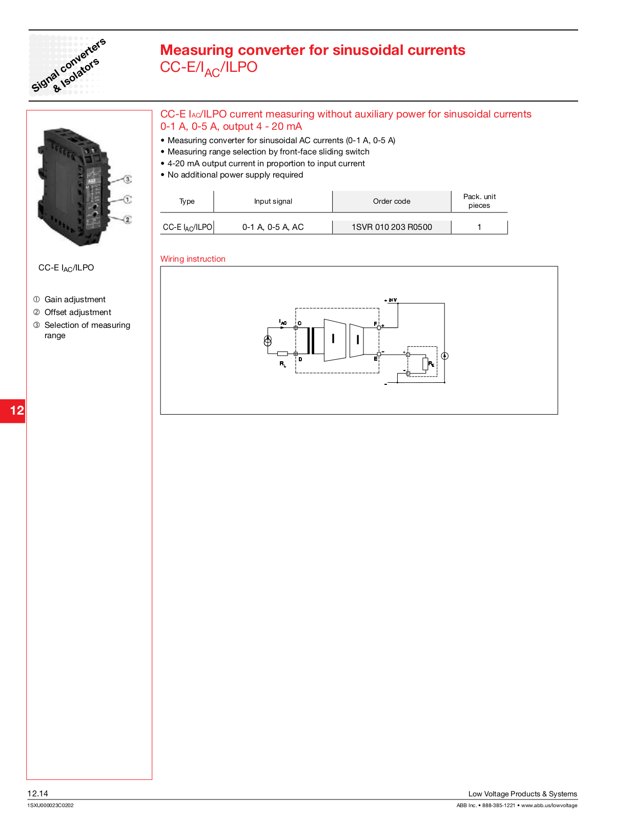 ABB 1SVR 010 203 R0500 Catalog Page