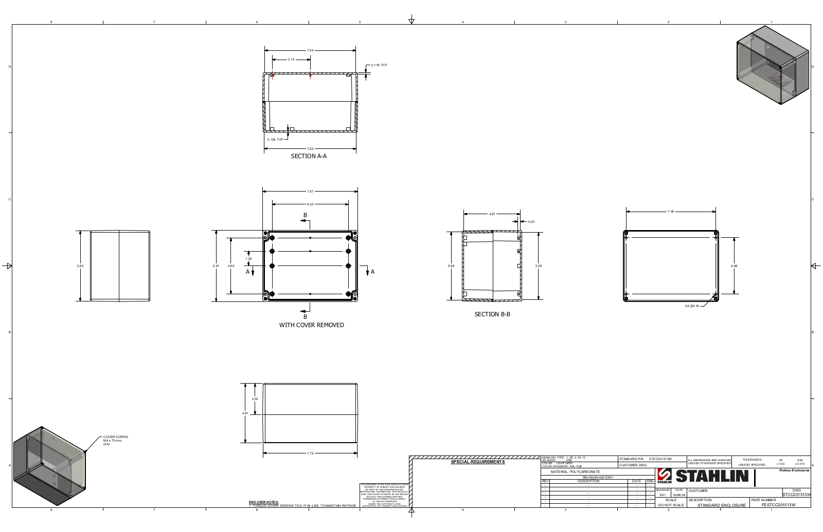 Stahlin STCC201513W Reference Drawing