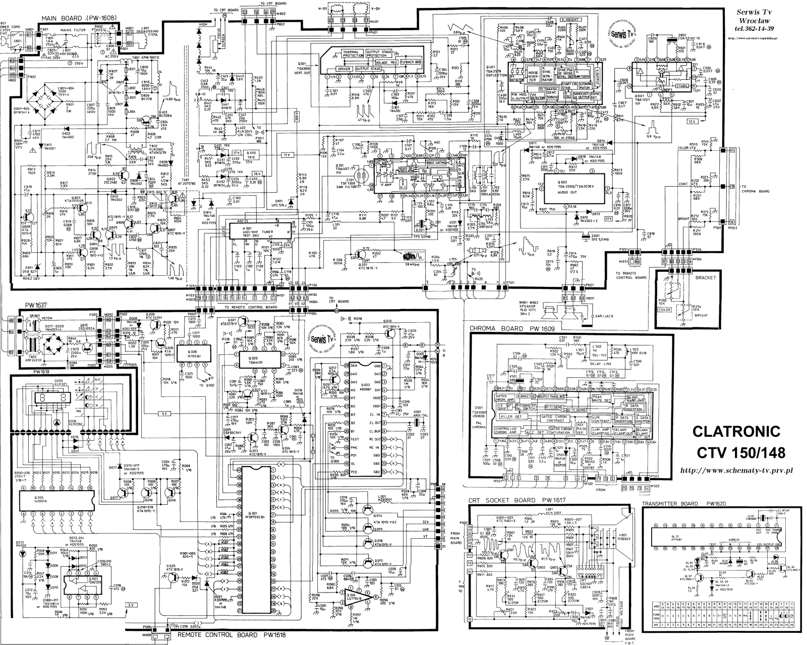 Clatronic CTV150, CTV148 Schematic