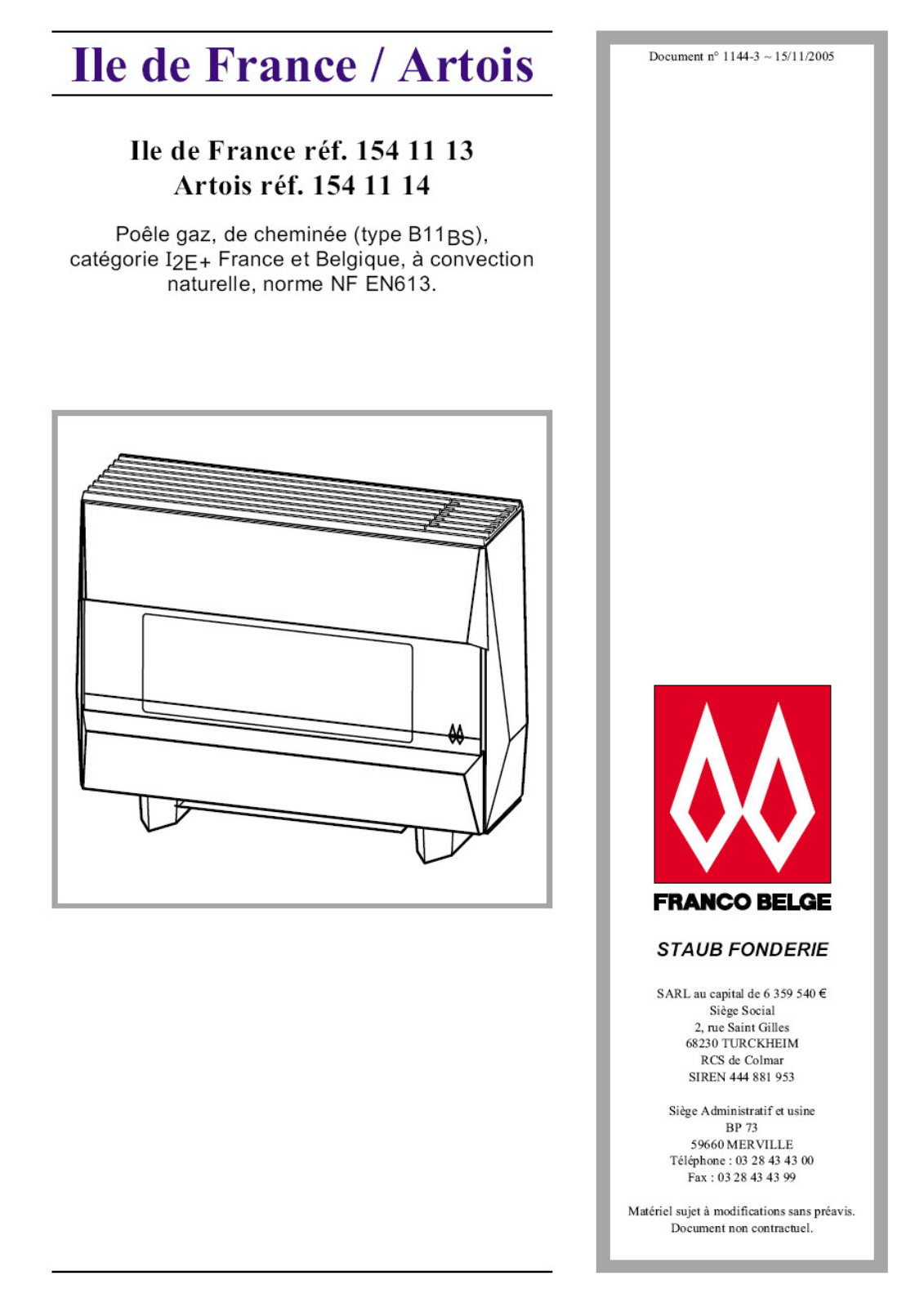 Staub ARTOIS SCHEMATICS