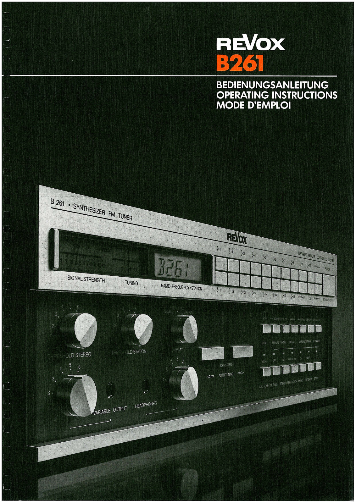 Revox B-261 Owners manual