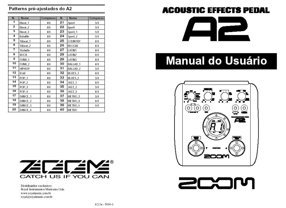 Zoom A2 Manual