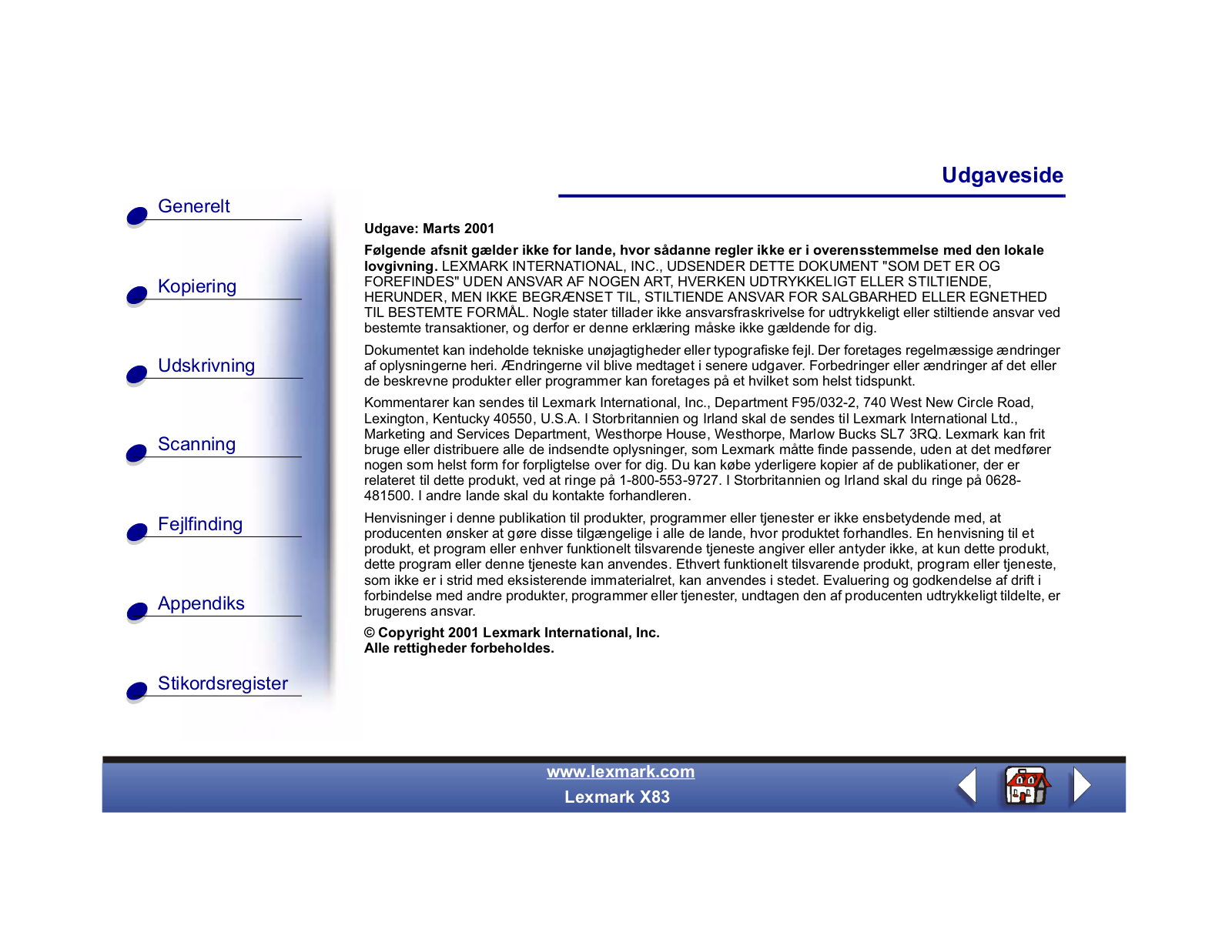 Lexmark X83 User Manual