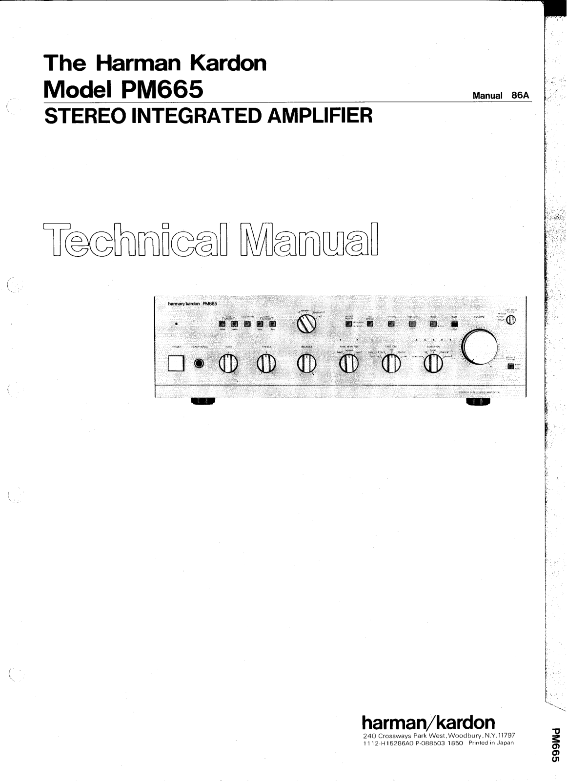 Harman Kardon PM665 Verstärker, PM665 Amplificador Service Manual